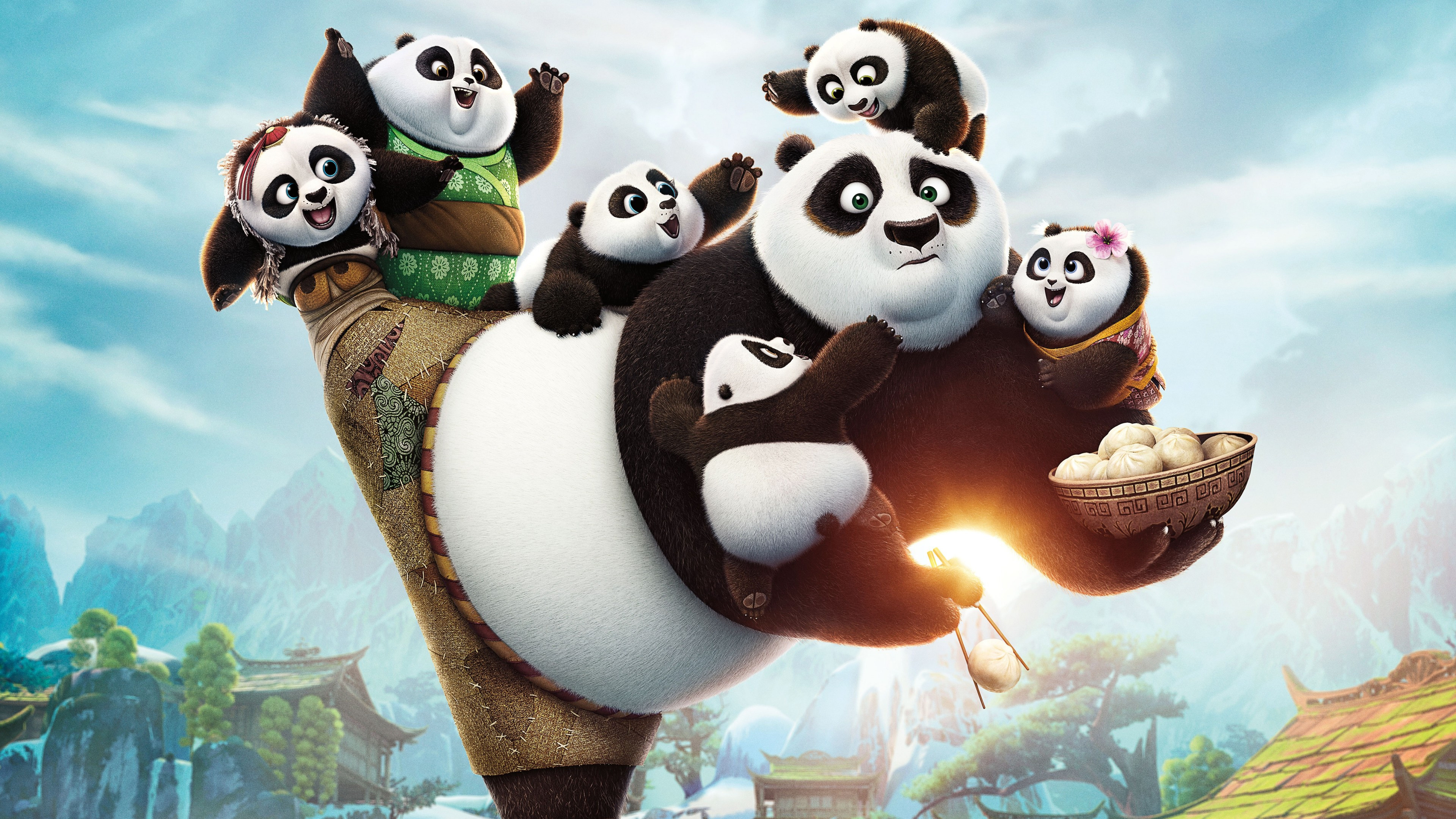 DreamWorks movies, Kung Fu Panda 3, Animation, Wallpapers, 3840x2160 4K Desktop