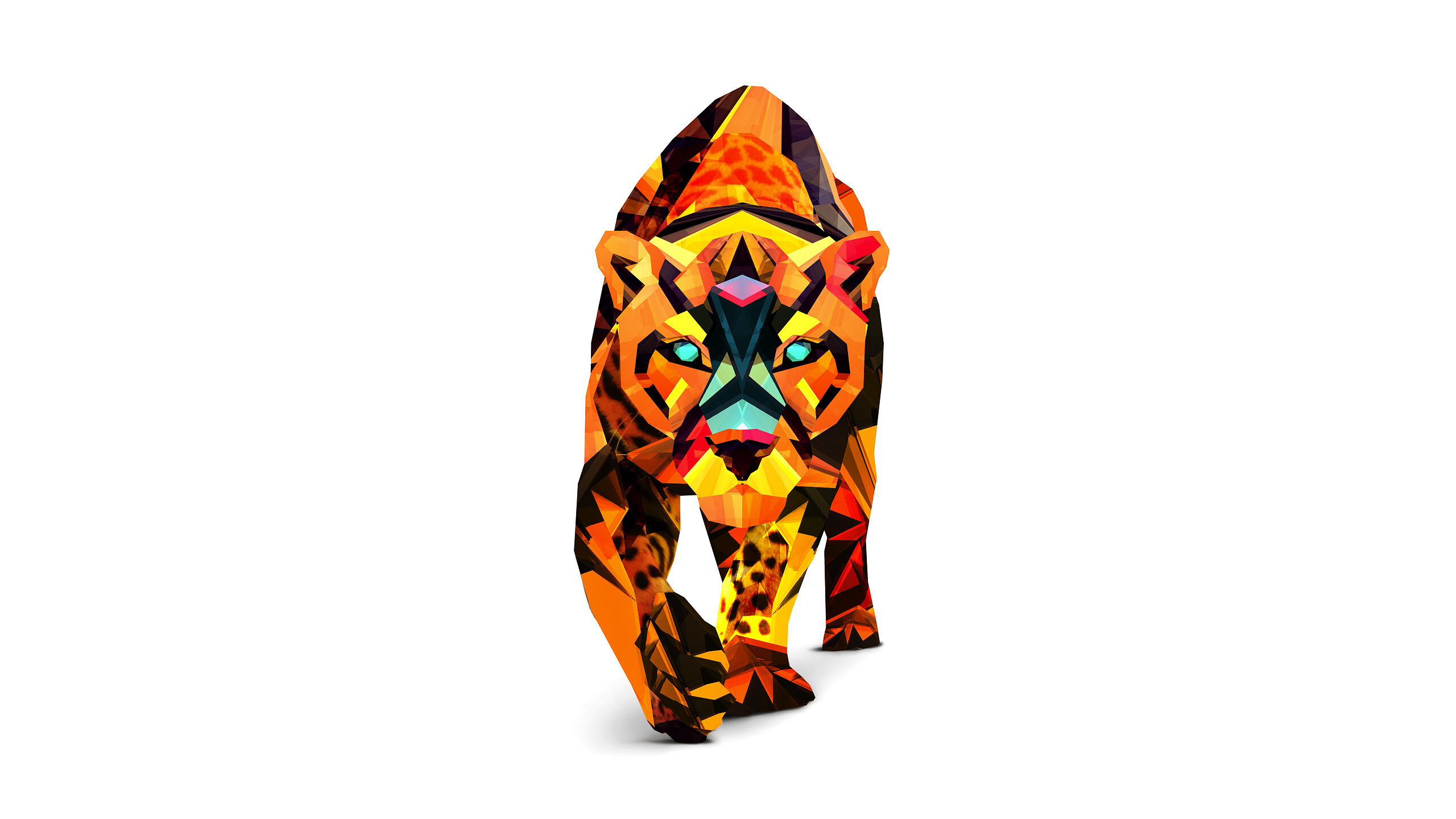 Geometric animal artwork, Artistic wallpaper, Creative animal design, Desktop decoration, 2560x1440 HD Desktop