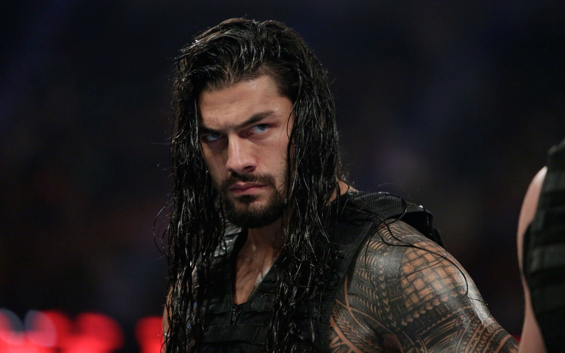 Roman Reigns, Samoan tribal tattoo, black tactical vest, HD Desktop wallpaper