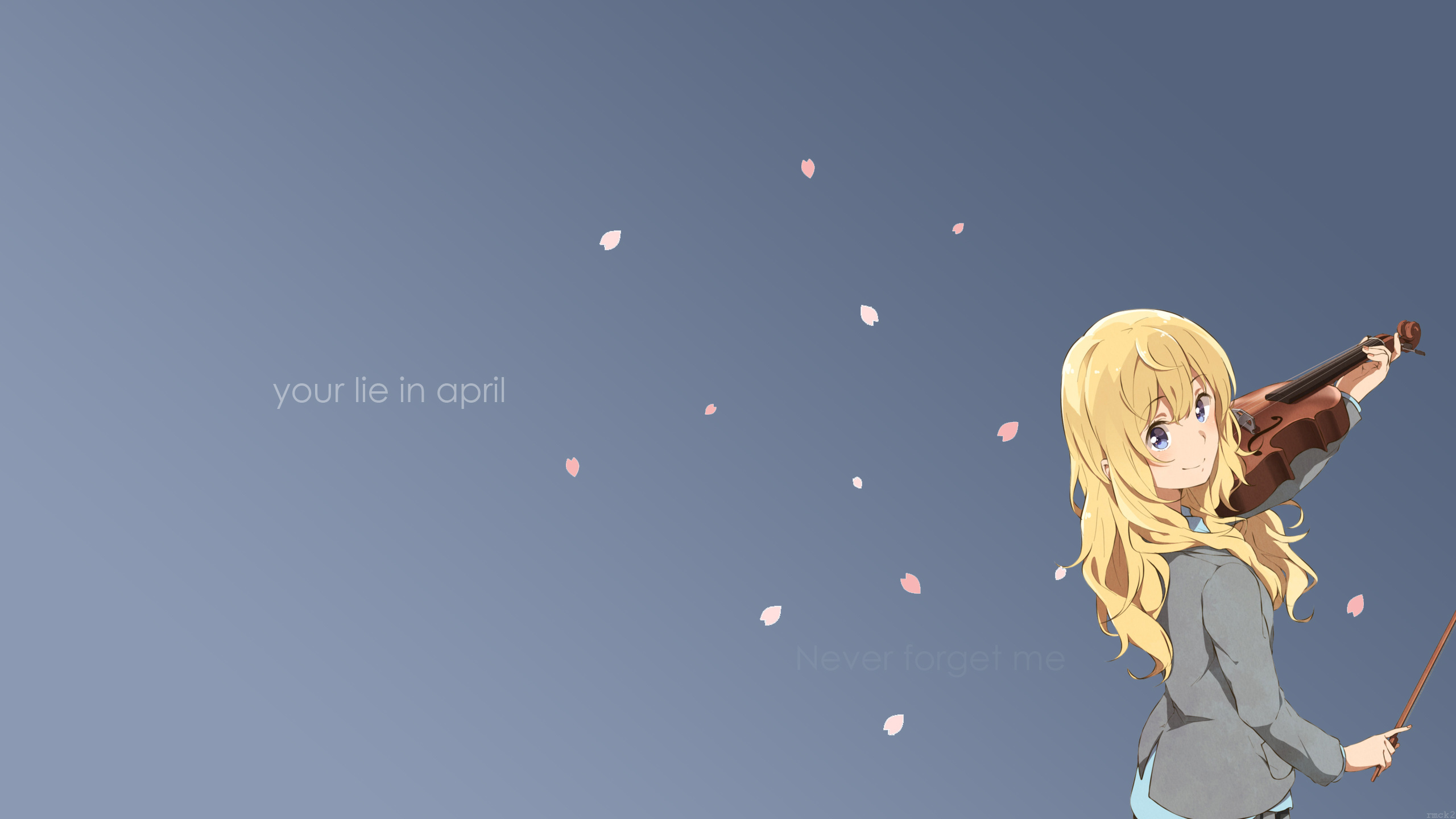 Kaori Miyazono, Your Lie in April, Falling cherry blossom petals, HD Desktop wallpaper