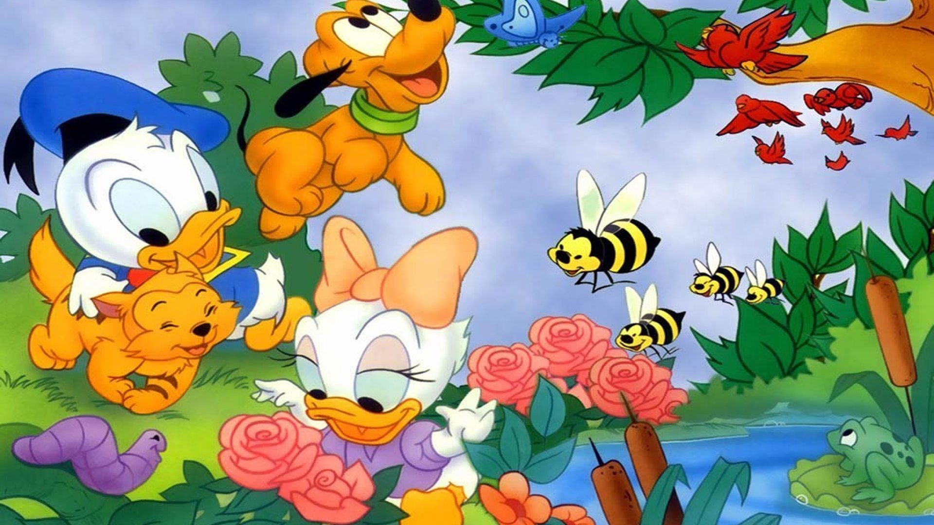 Donald Duck, Daisy Duck, Pluto, Character wallpaper HD, 1920x1080 Full HD Desktop