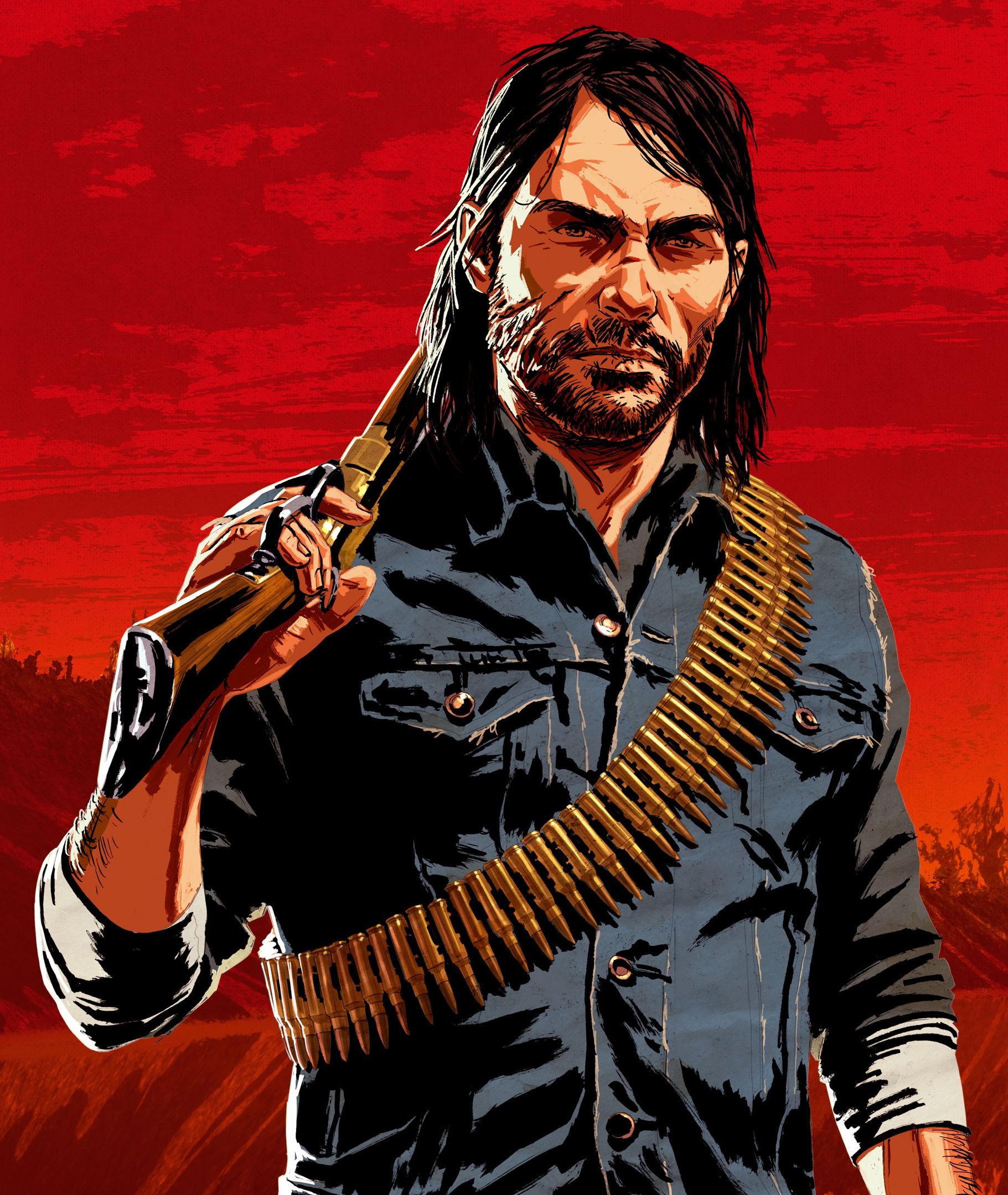 John Marston, Red Dead Redemption art, Red Dead Redemption II, Fan art, 1830x2160 HD Phone