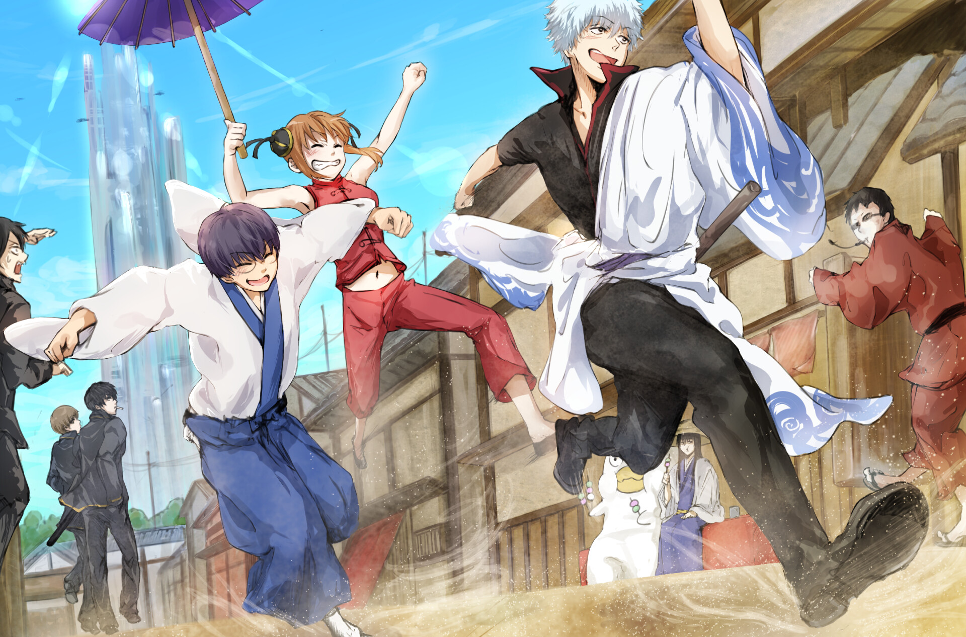 Okita Sougo, HD wallpapers, Unique poses, Strong-willed character, 1920x1270 HD Desktop