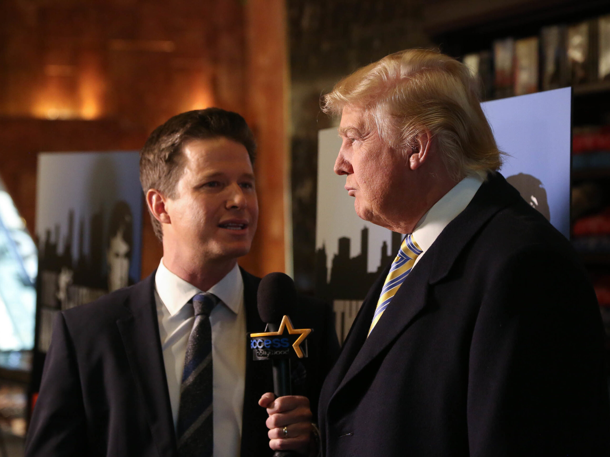 Donald Trump, Billy Bush, Access Hollywood microphone, Press interview, HD Desktop wallpaper