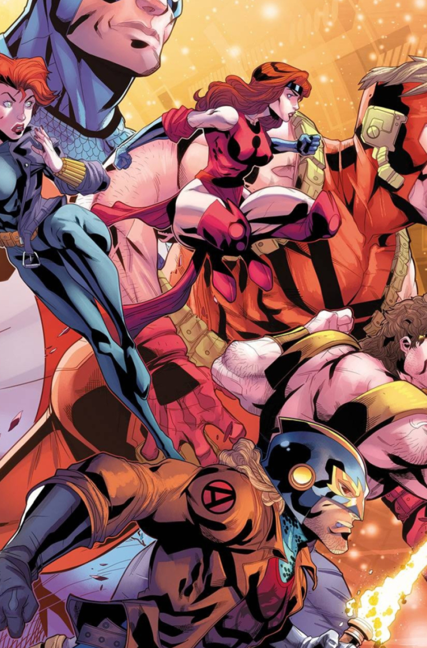 Black Knight Dane Whitman, Black Widow Natasha Romanoff, Scarlet Witch Wanda Maximoff, Hercules Marvel Comics, Giant-Man Hank Pym, HD Phone wallpaper