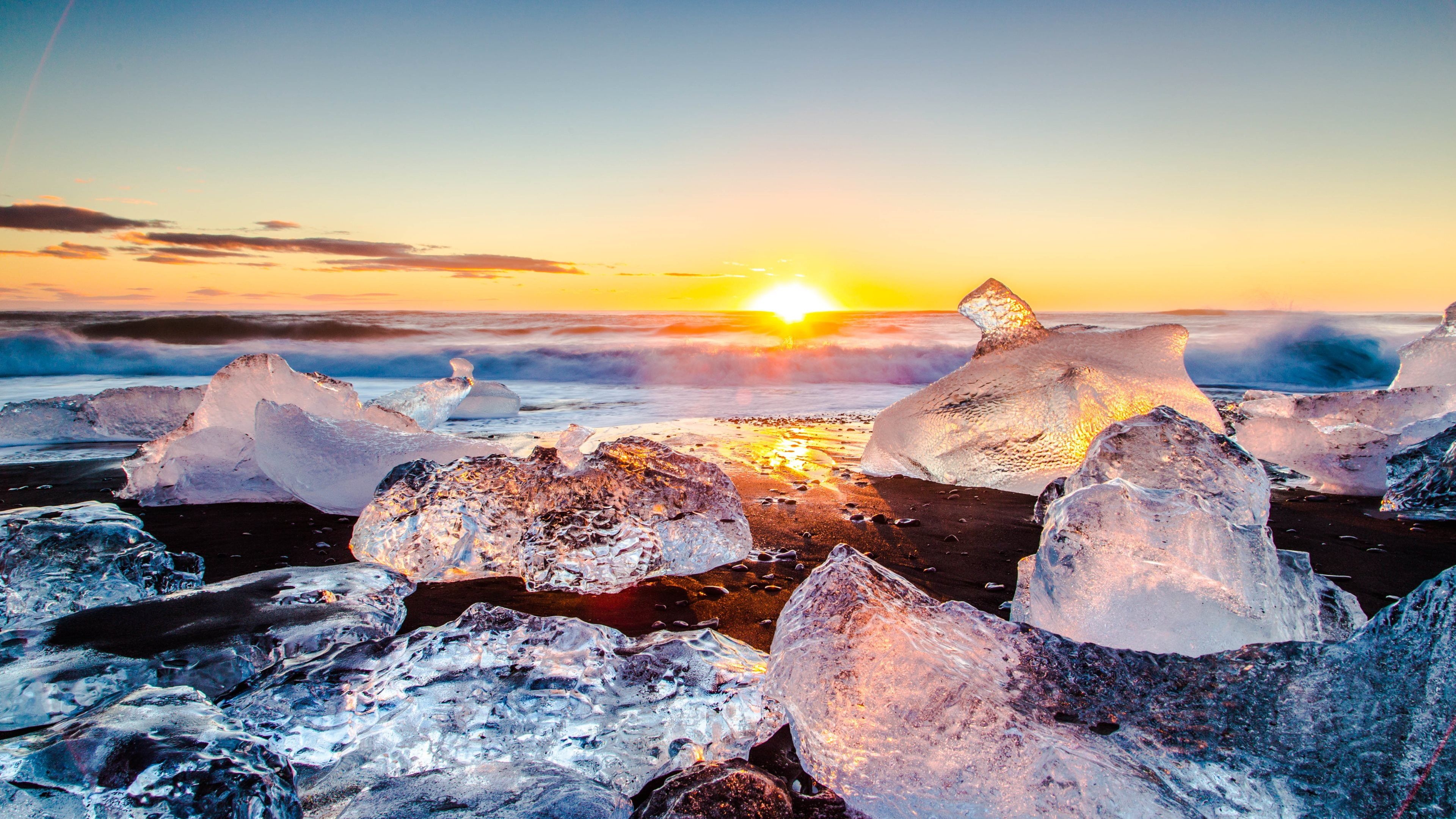 Beach, Ice Wallpaper, 3840x2160 4K Desktop