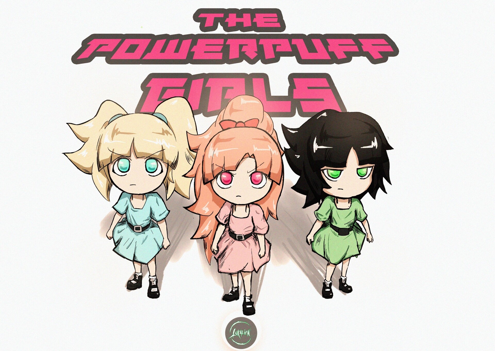 Blossom, Bubbles, Buttercup, The Powerpuff Girls title, HD Desktop wallpaper