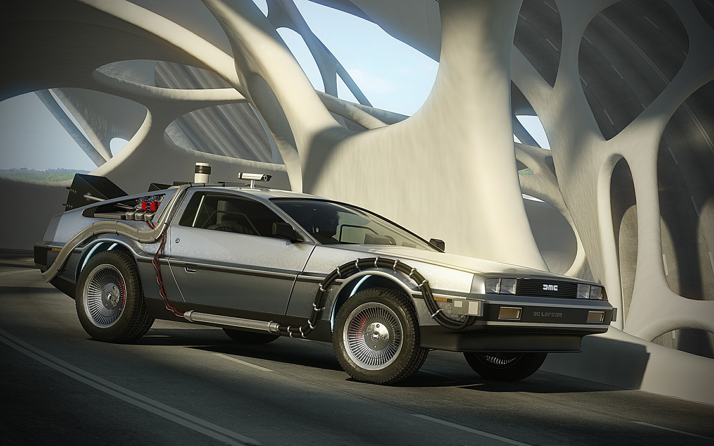 DeLorean DMC-12, Back to the Future, Free wallpaper, HD, 2400x1500 HD Desktop