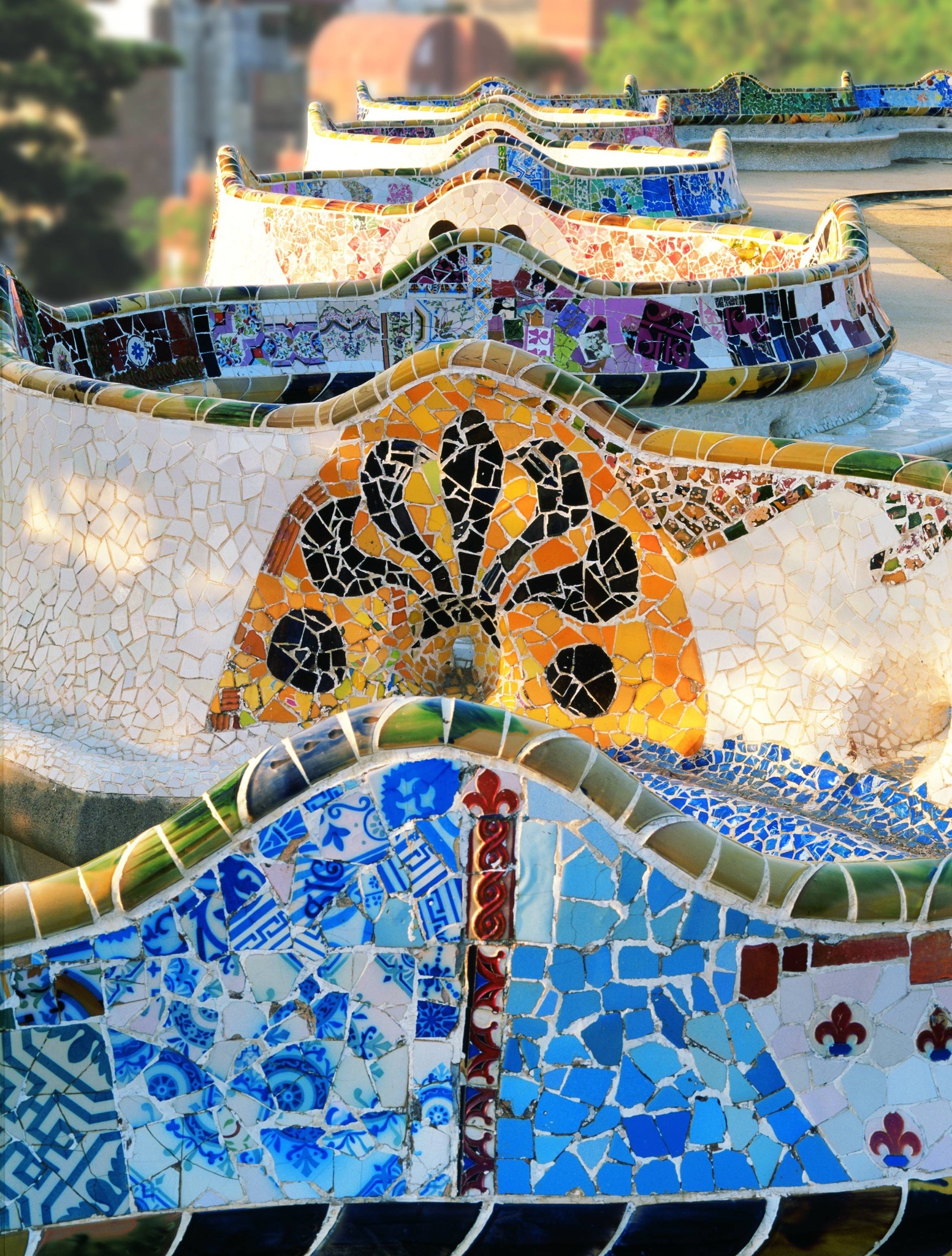 Parc Guell, Architectural marvel, Gaudi's masterpiece, Barcelona's unique attraction, 1560x2050 HD Phone