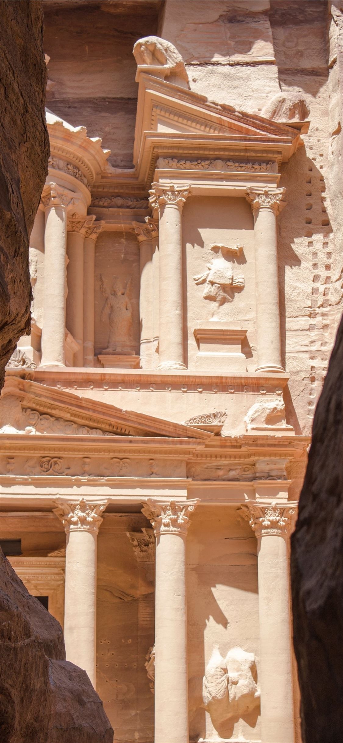 Petra through the rocks, Southern Jordan, iPhone wallpaper, Stunning background, 1130x2440 HD Phone