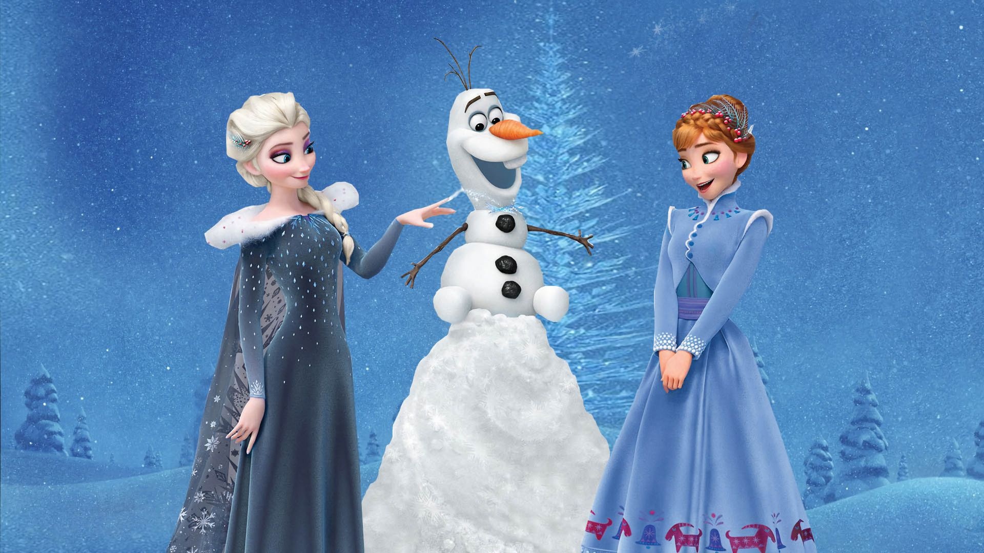 Elsa and Anna, Olaf (Frozen) Wallpaper, 1920x1080 Full HD Desktop