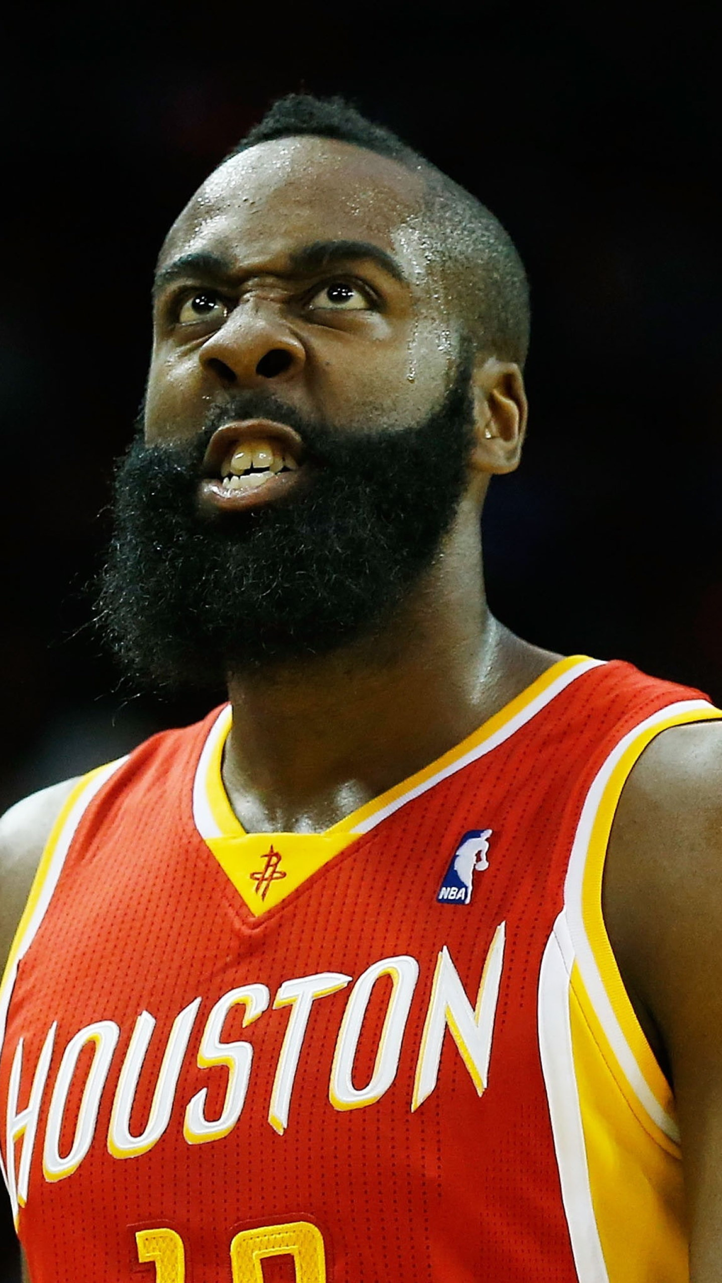 NBA basketball, Sports wallpaper, James Harden, Houston skyline, 1440x2560 HD Phone