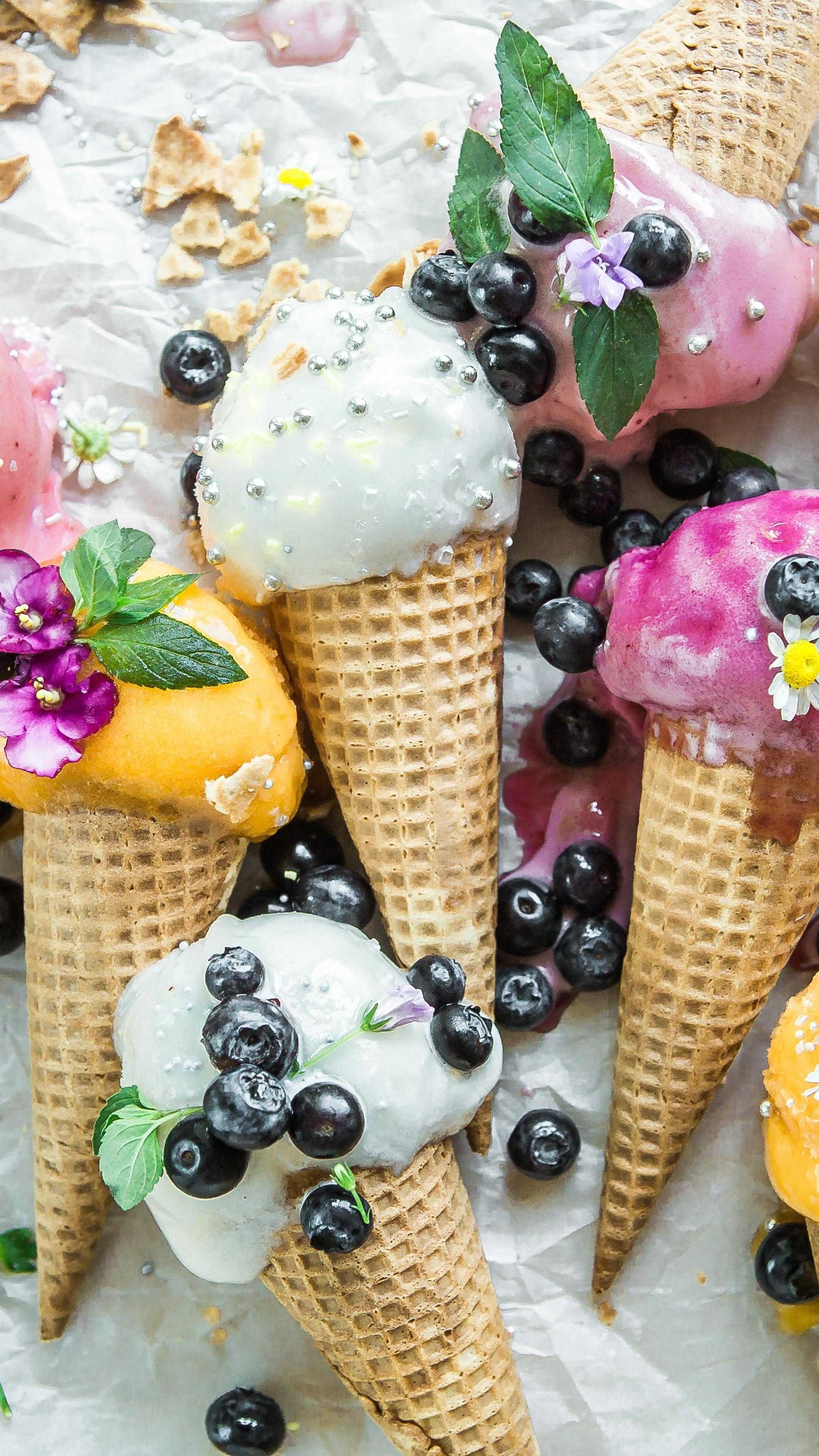 Creamy ice cream, Cool and refreshing, Delicious indulgence, Frozen delight, 2160x3840 4K Phone