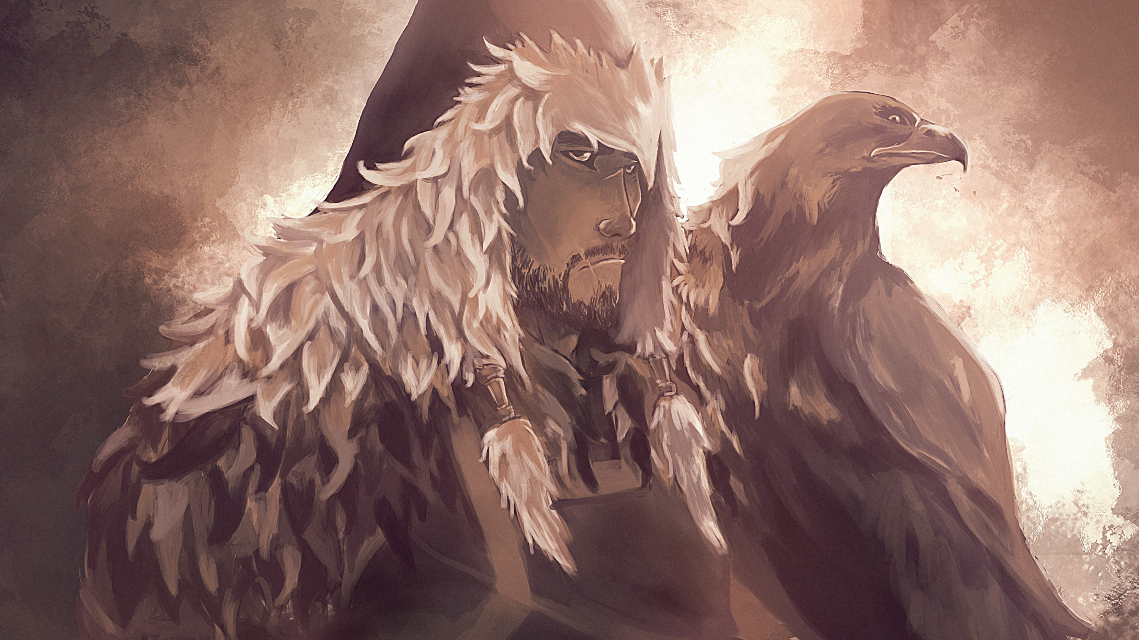 Genghis Khan, Mongolia wallpapers, Eagle bird of prey, Medieval warrior, 3840x2160 4K Desktop