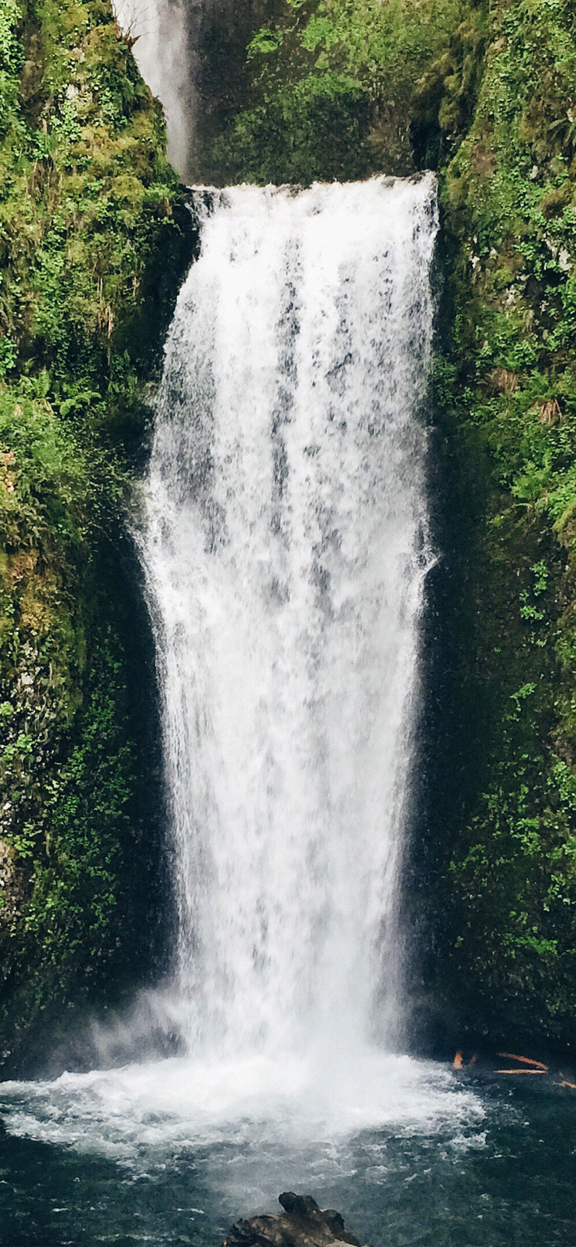 Vacation waterfall bliss, Nature's tranquility, Green paradise, Captivating beauty, 1130x2440 HD Phone