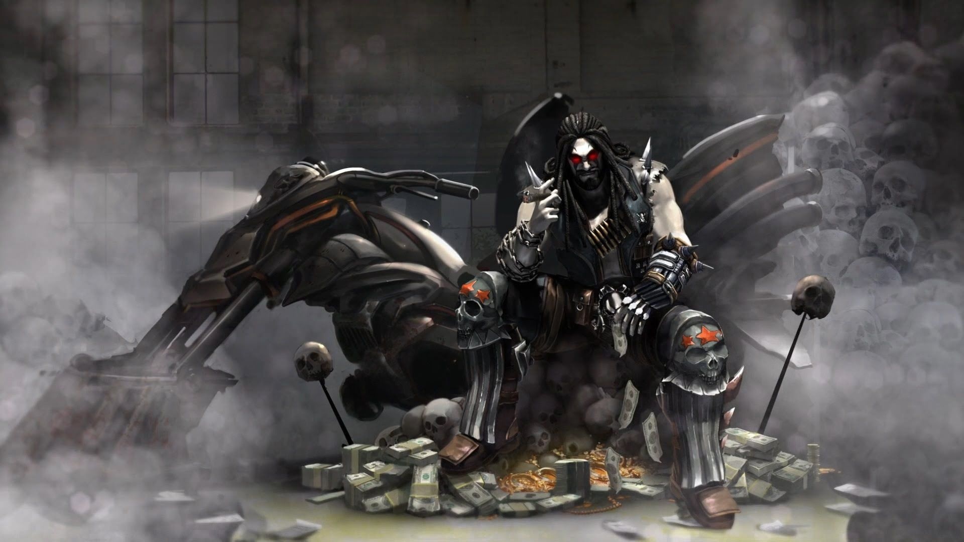 Lobo (DC Comics), Stylish DC character art, Legendary cosmic mercenary, Top DC fan pick, 1920x1080 Full HD Desktop