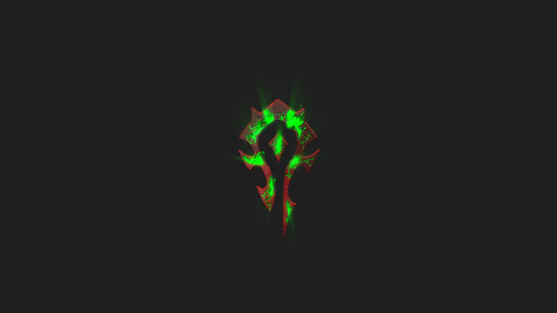 Horde logo, Gray and red emblem, World of Warcraft, Digital artwork, 1920x1080 Full HD Desktop