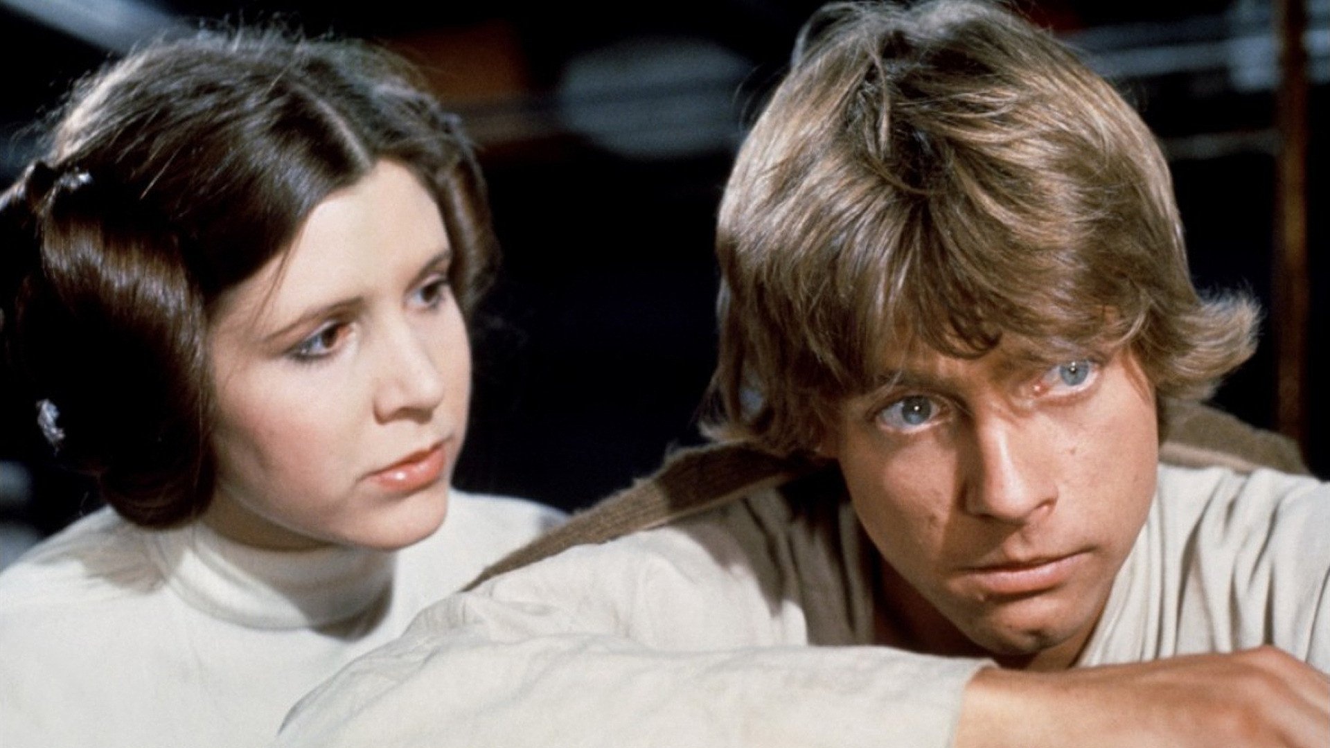 Carrie Fisher, Luke Skywalker, Mark Hamill, Princess Leia, Movie wallpaper, 1920x1080 Full HD Desktop