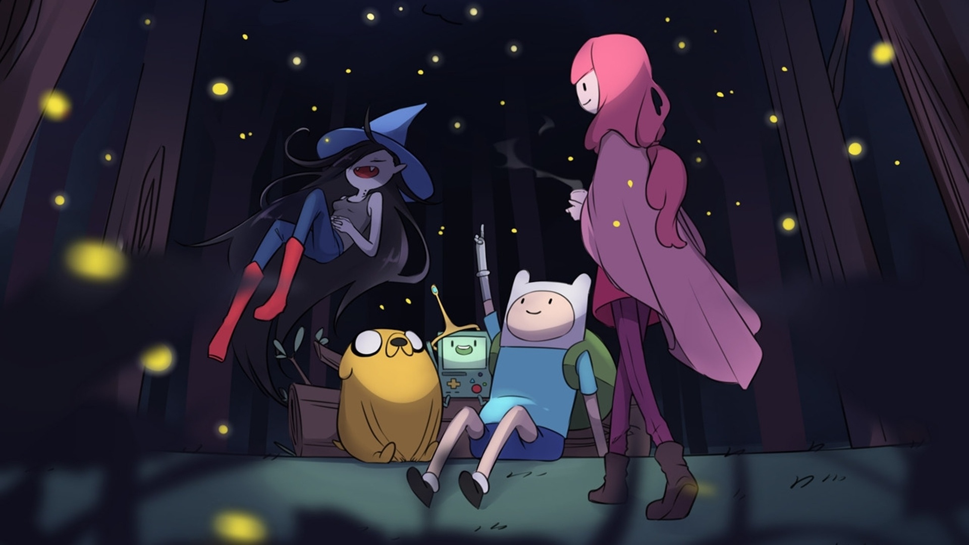 Finn and Jake, BMO, Marceline and Princess Bubblegum, HD wallpaper, 1920x1080 Full HD Desktop