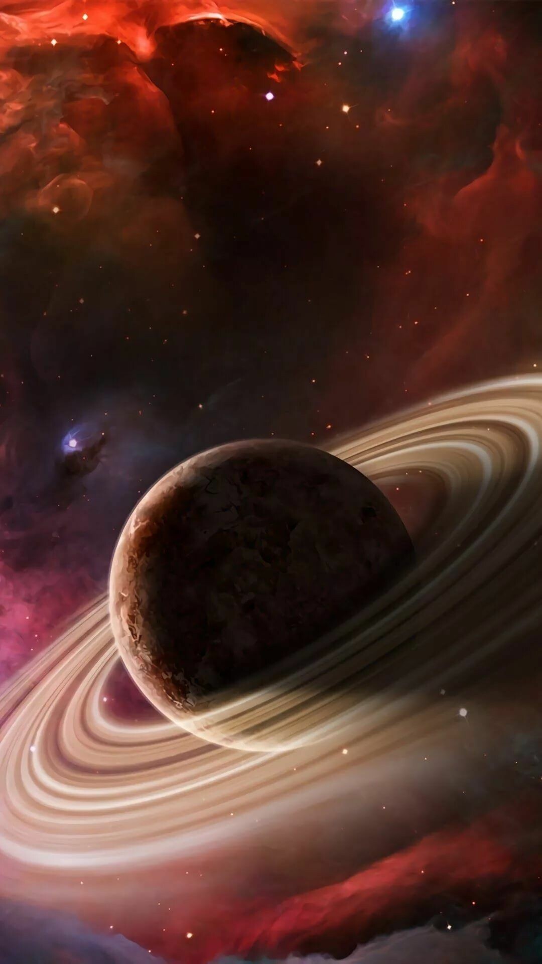 Deep Space, Saturn Wallpaper, 1080x1920 Full HD Phone
