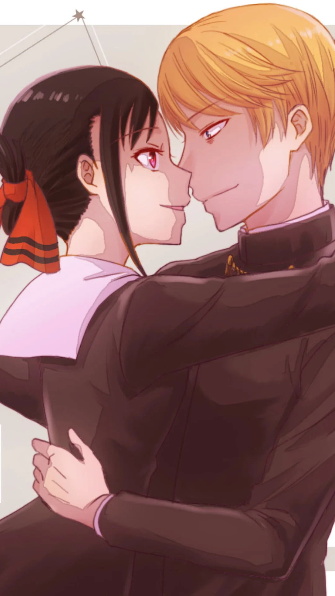 Anime kaguya sama love is war, black wallpaper, anime, 1080x1920 Full HD Phone