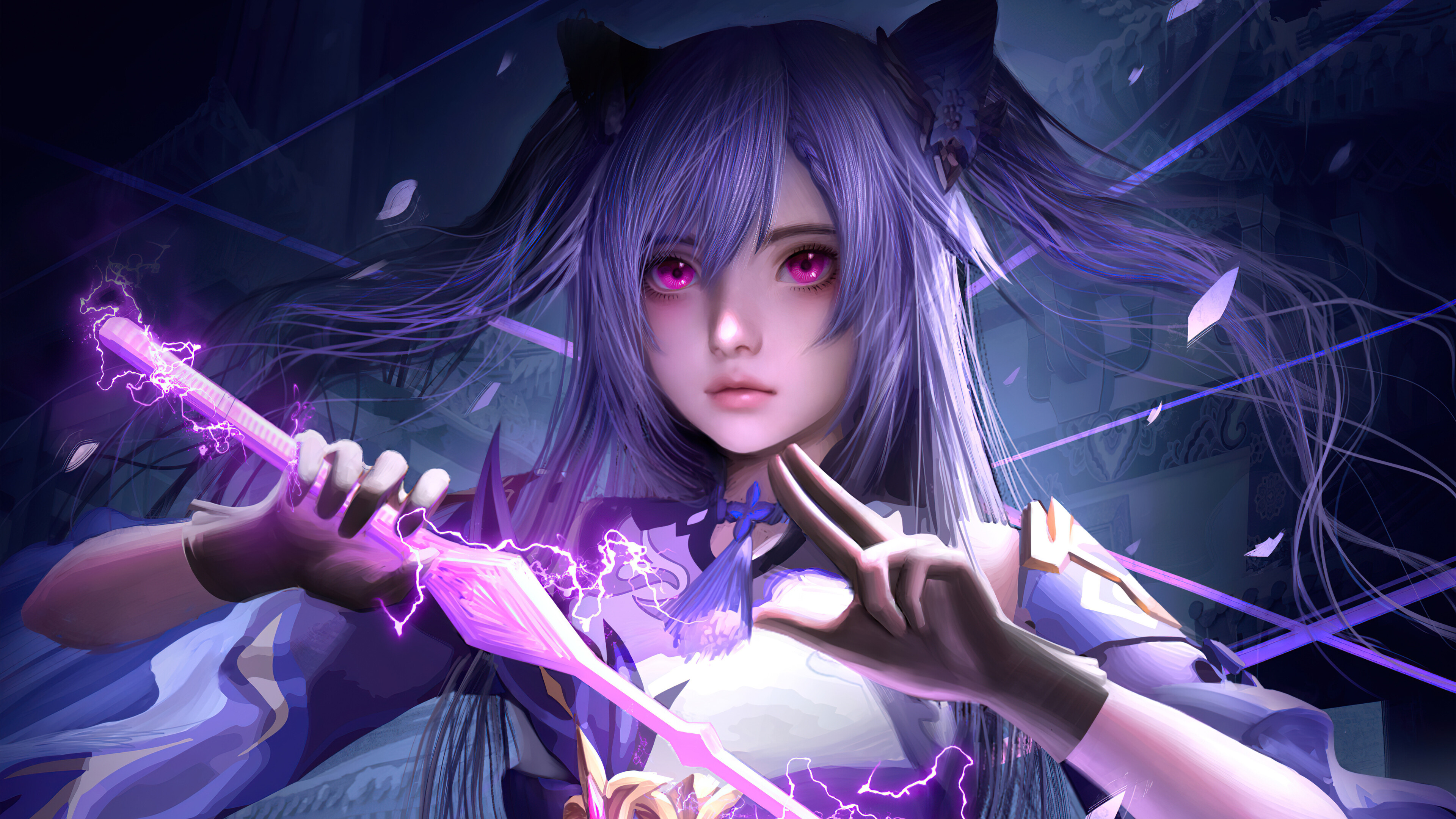 Keqing, Genshin Impact Wallpaper, 3840x2160 4K Desktop
