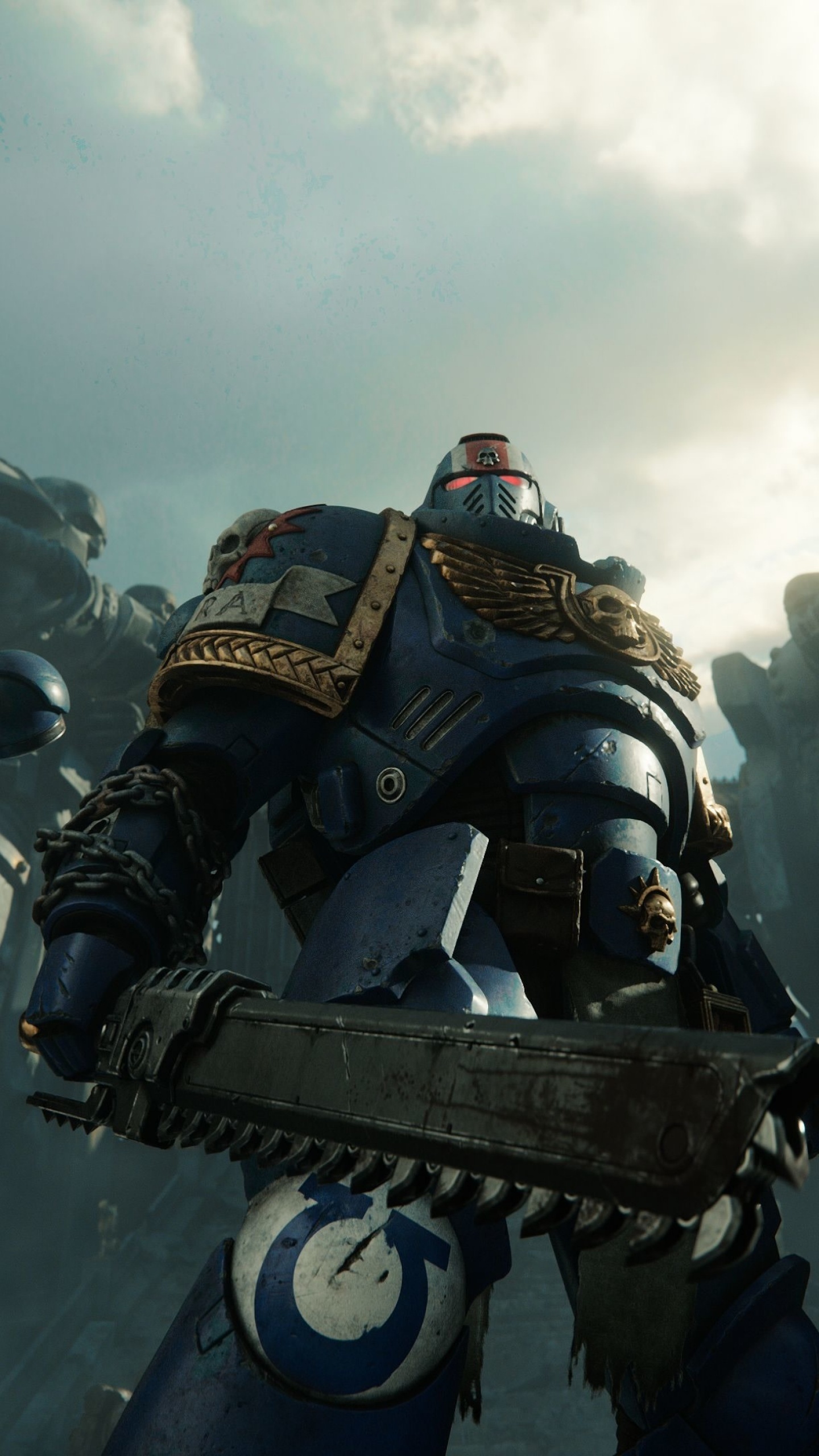 Ultramarine Lieutenant Titus, Astartes Chainsword, Ultramarines Power Armour, HD Phone wallpaper