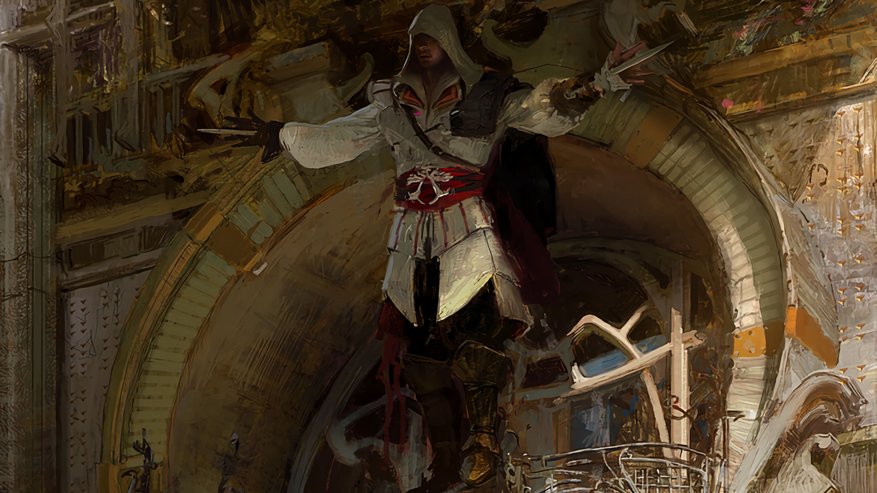 Ezio Auditore da Firenze, Assassin's Creed II, Dual hidden blades, HD Desktop wallpaper