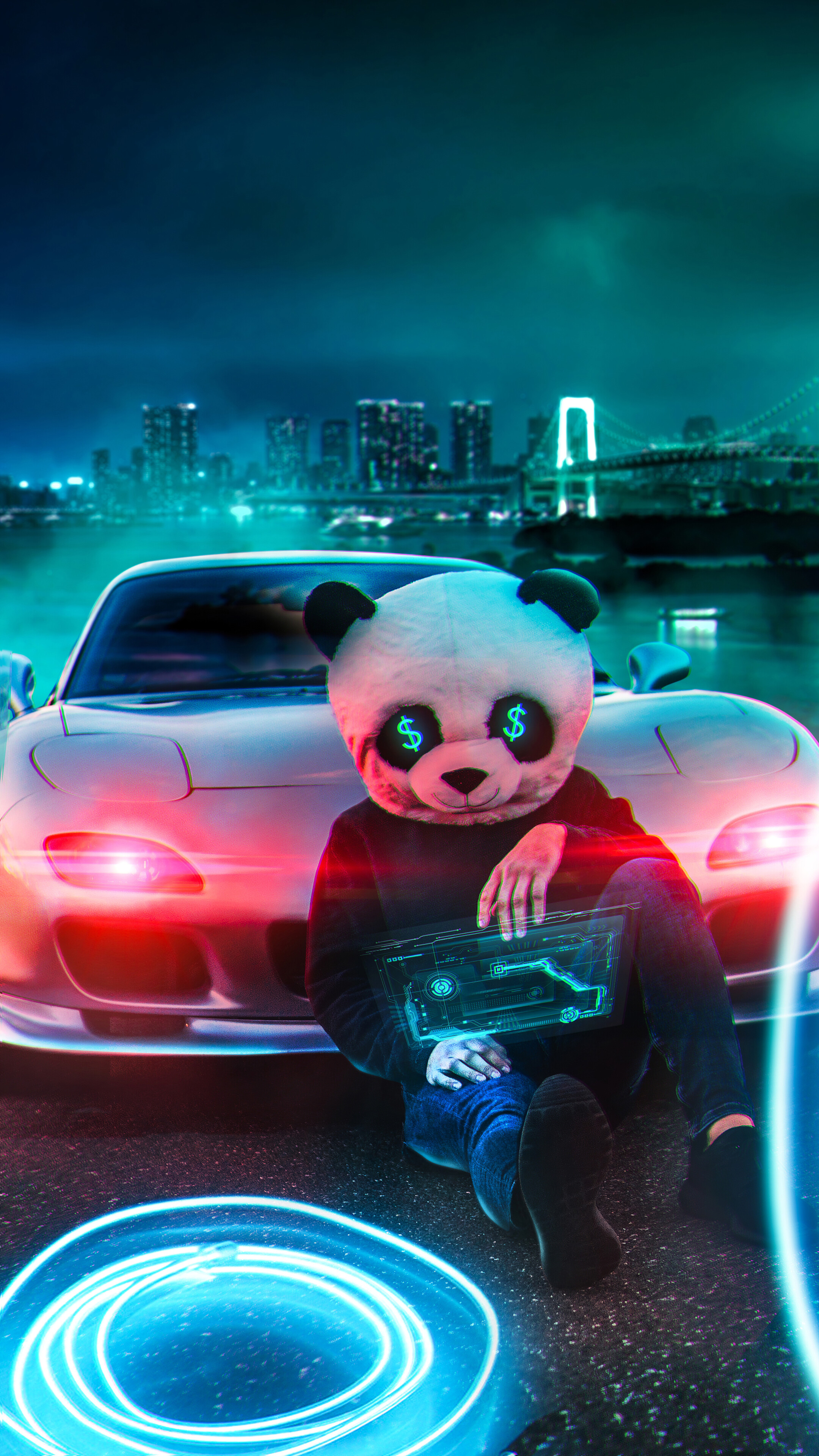 Panda money guy wallpaper, Unique and creative, Playful and fun, Whimsical charm, 2160x3840 4K Phone