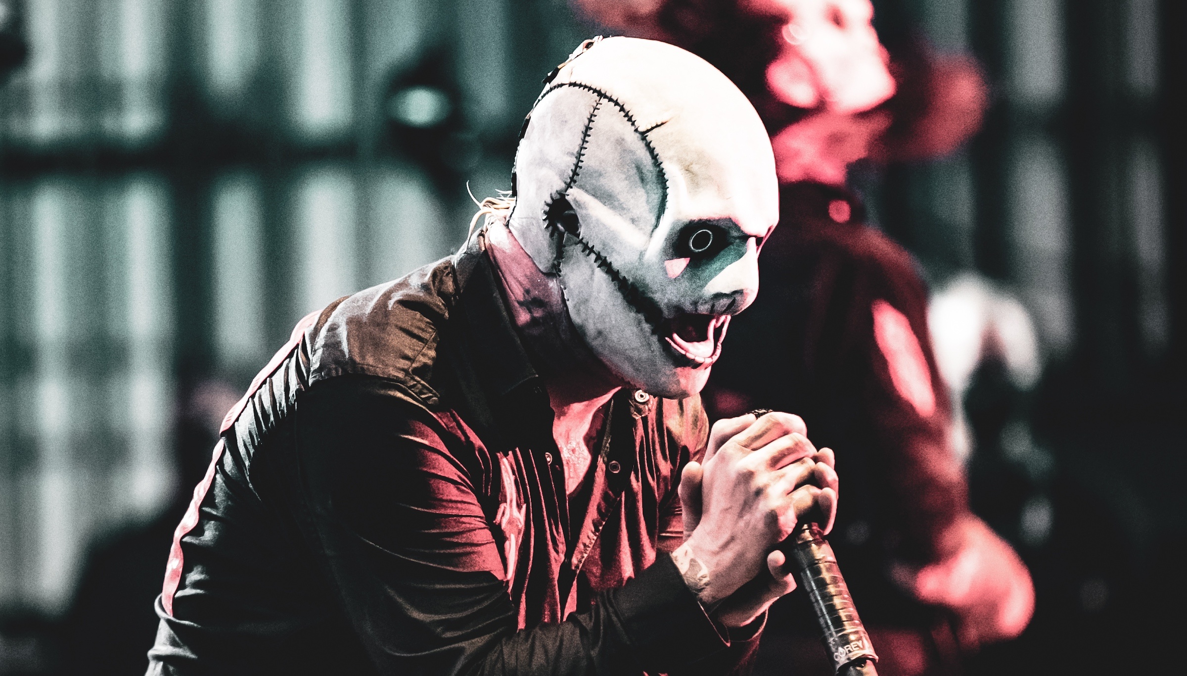 Corey Taylor, Corey Taylor stitched mask, live concert performance, HD Desktop wallpaper