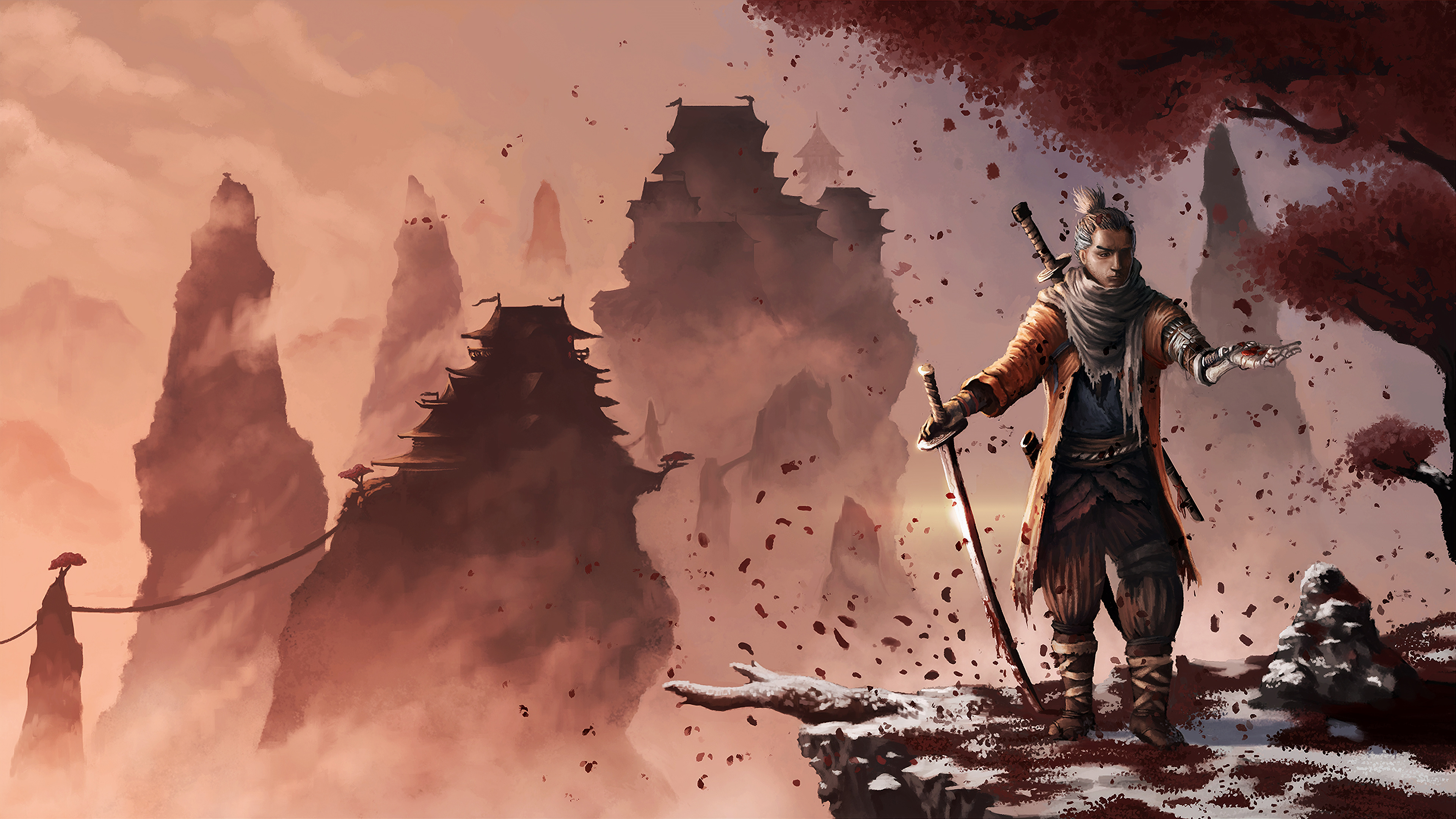 Wolf, Ashina Castle, Shinobi Prosthetic, 4K Desktop wallpaper