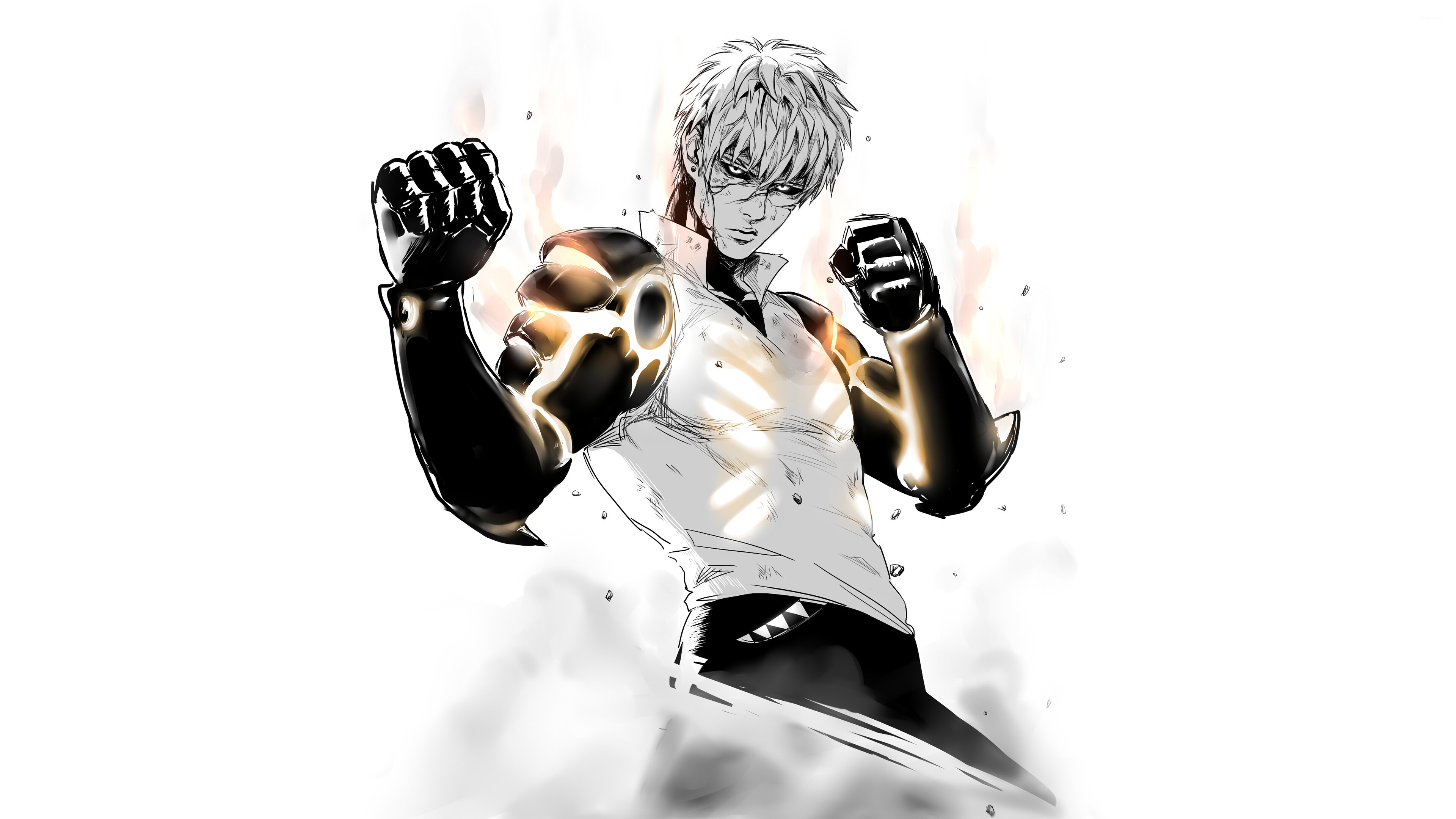 Genos, Ready to fight, Anime wallpapers, 3840x2160 4K Desktop