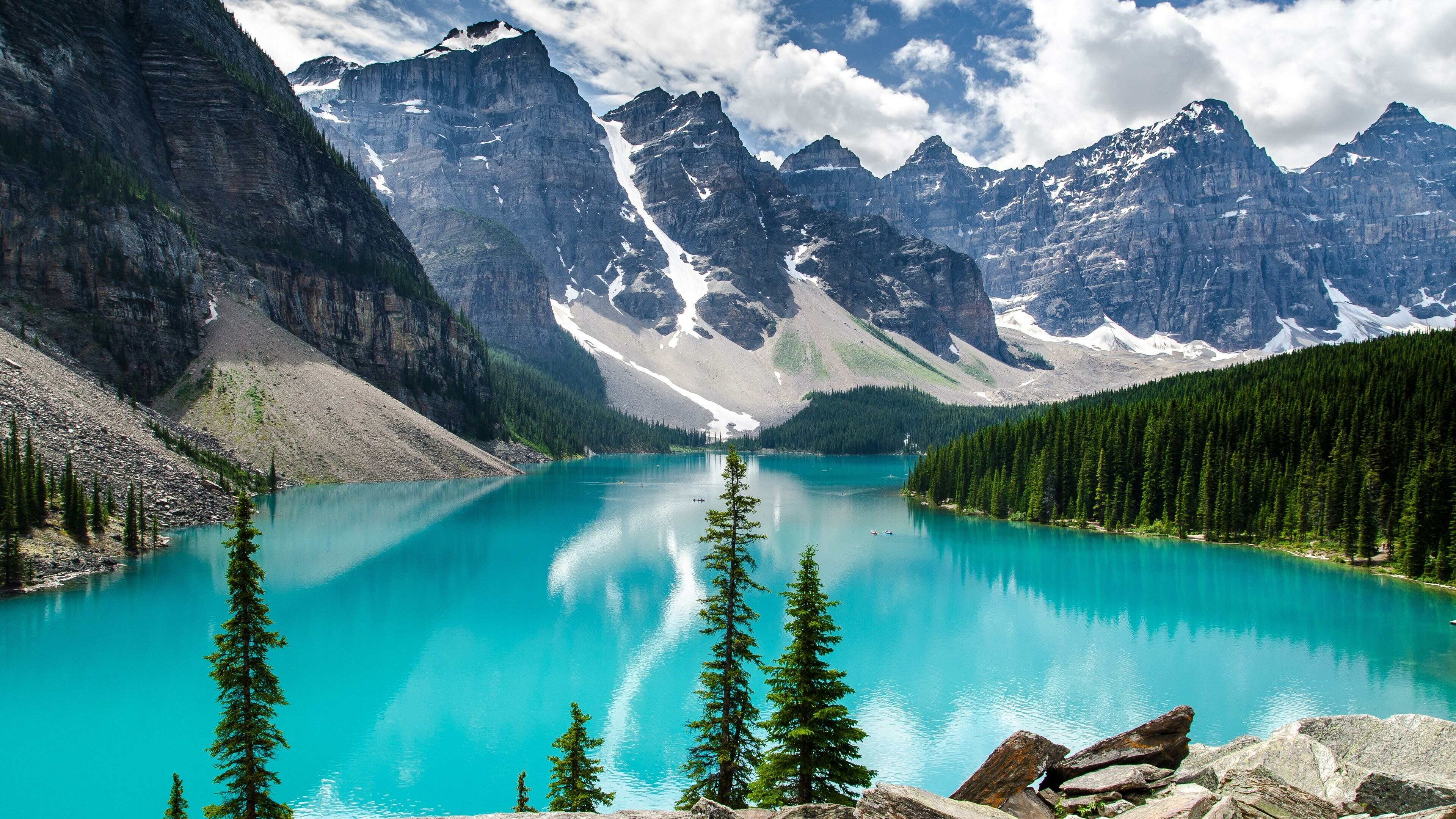 Moraine, Lakes Wallpaper, 3840x2160 4K Desktop