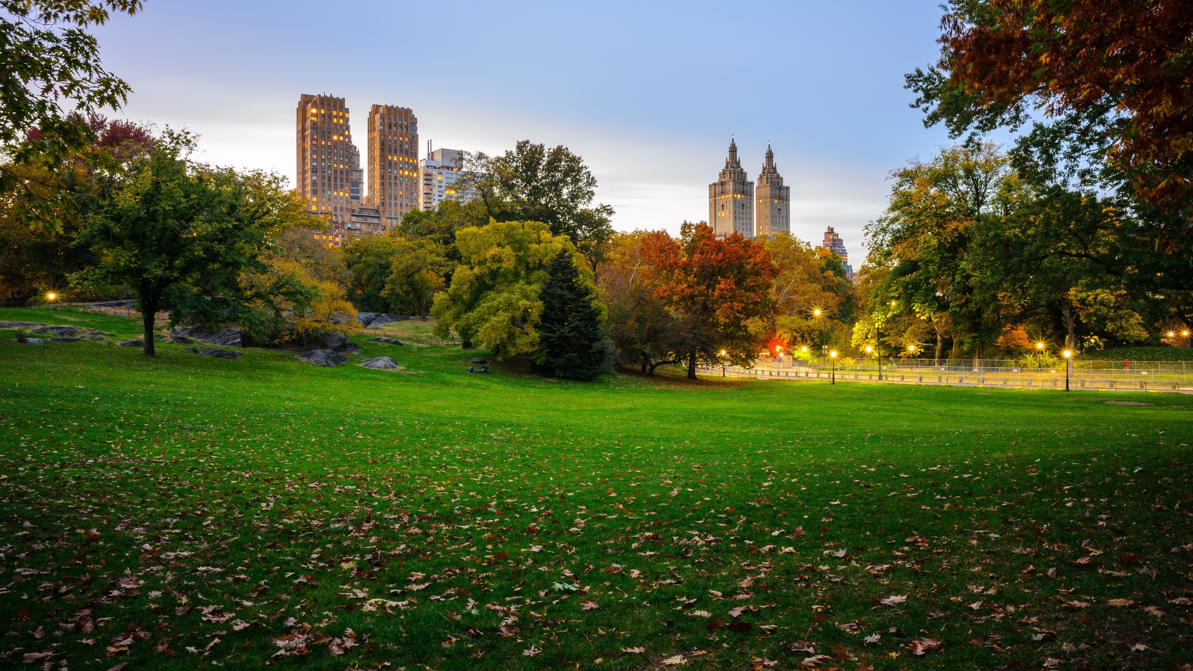Central Park, Autumn, USA, Skyline, 3840x2160 4K Desktop