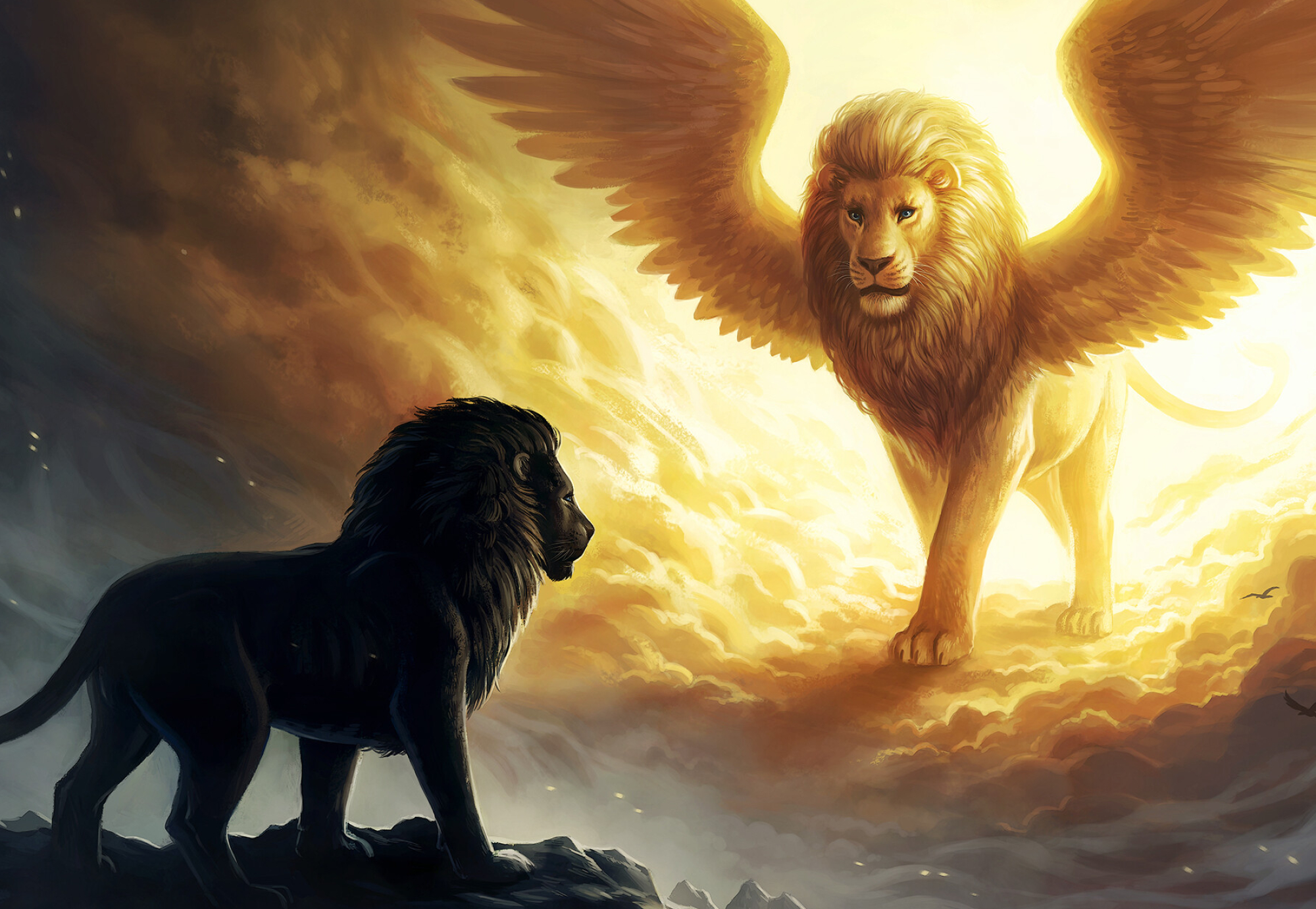 Lion King spiritual, Dark fantasy, HD resolution, Surreal atmosphere, 2000x1390 HD Desktop