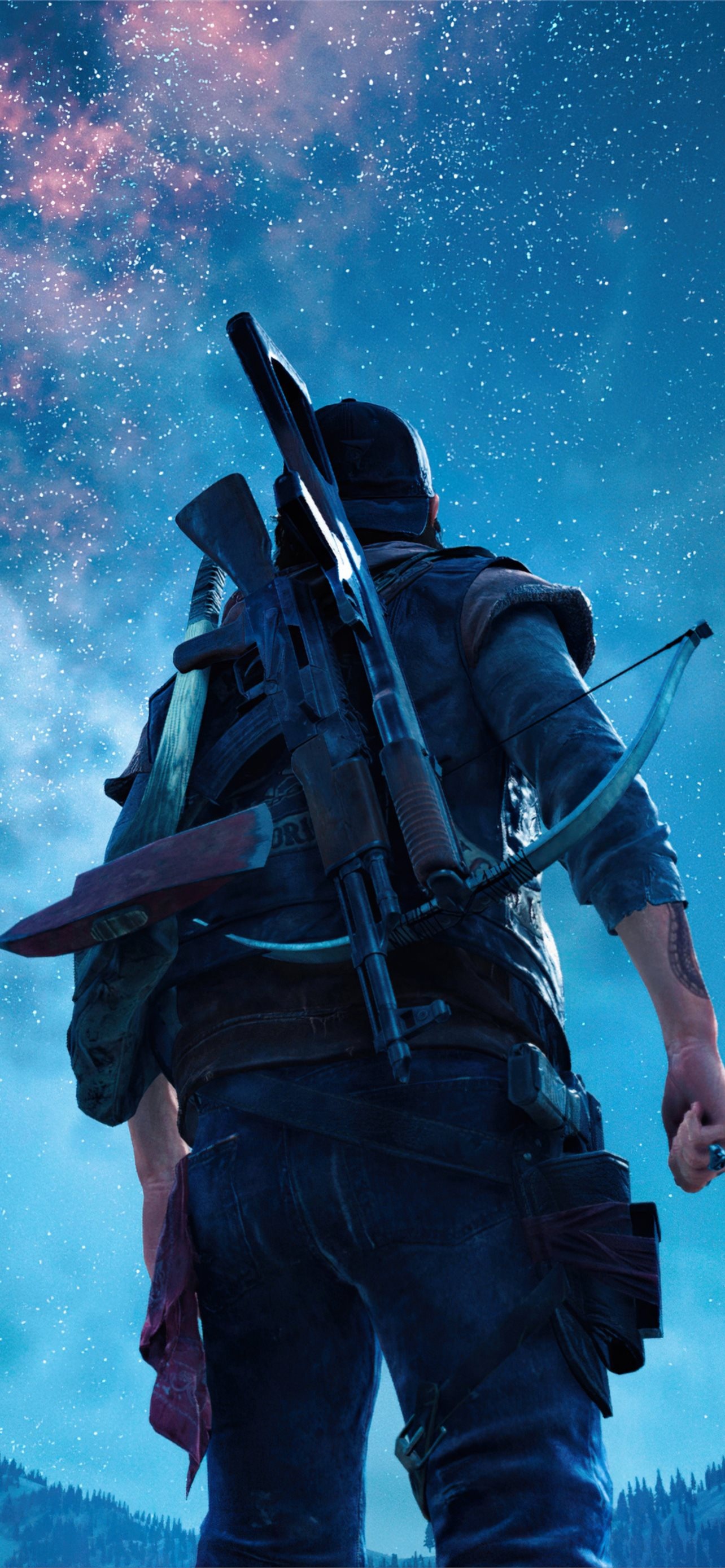 Deacon St. John, drifter crossbow, starry night sky, HD Phone wallpaper