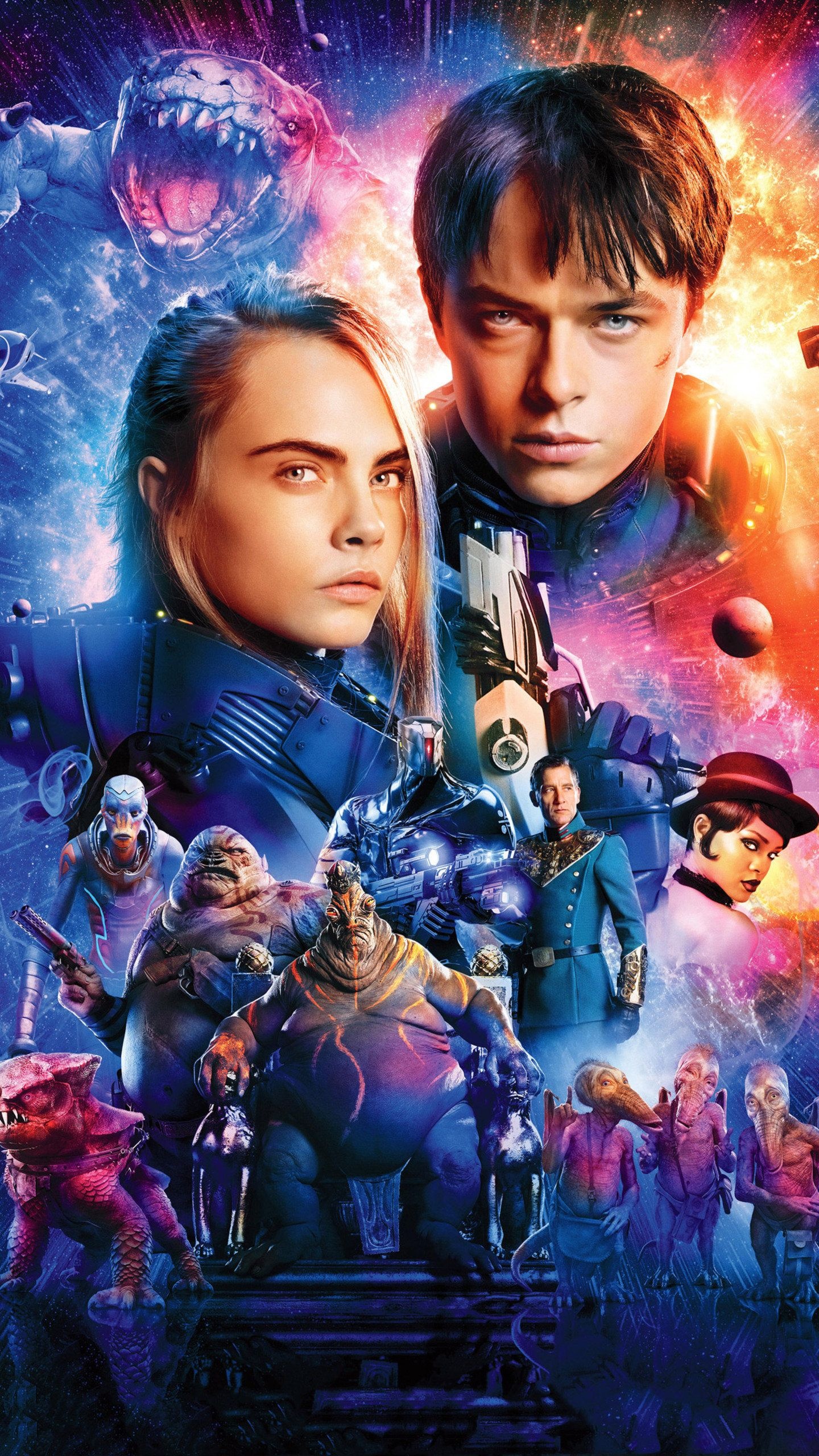 Valerian and Laureline, Valerian and the City of a Thousand Planets, 4K HD, 1440x2560 HD Phone