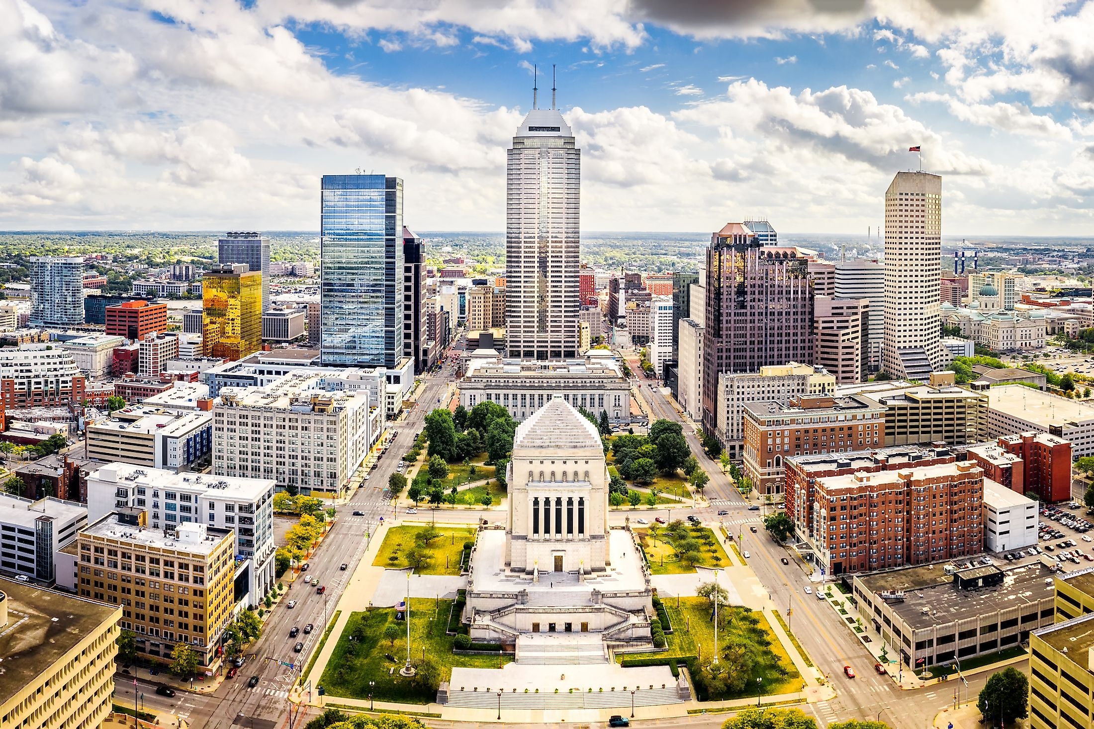 Indianapolis Skyline, Urban landscape, Indiana, Worldatlas, 2200x1470 HD Desktop