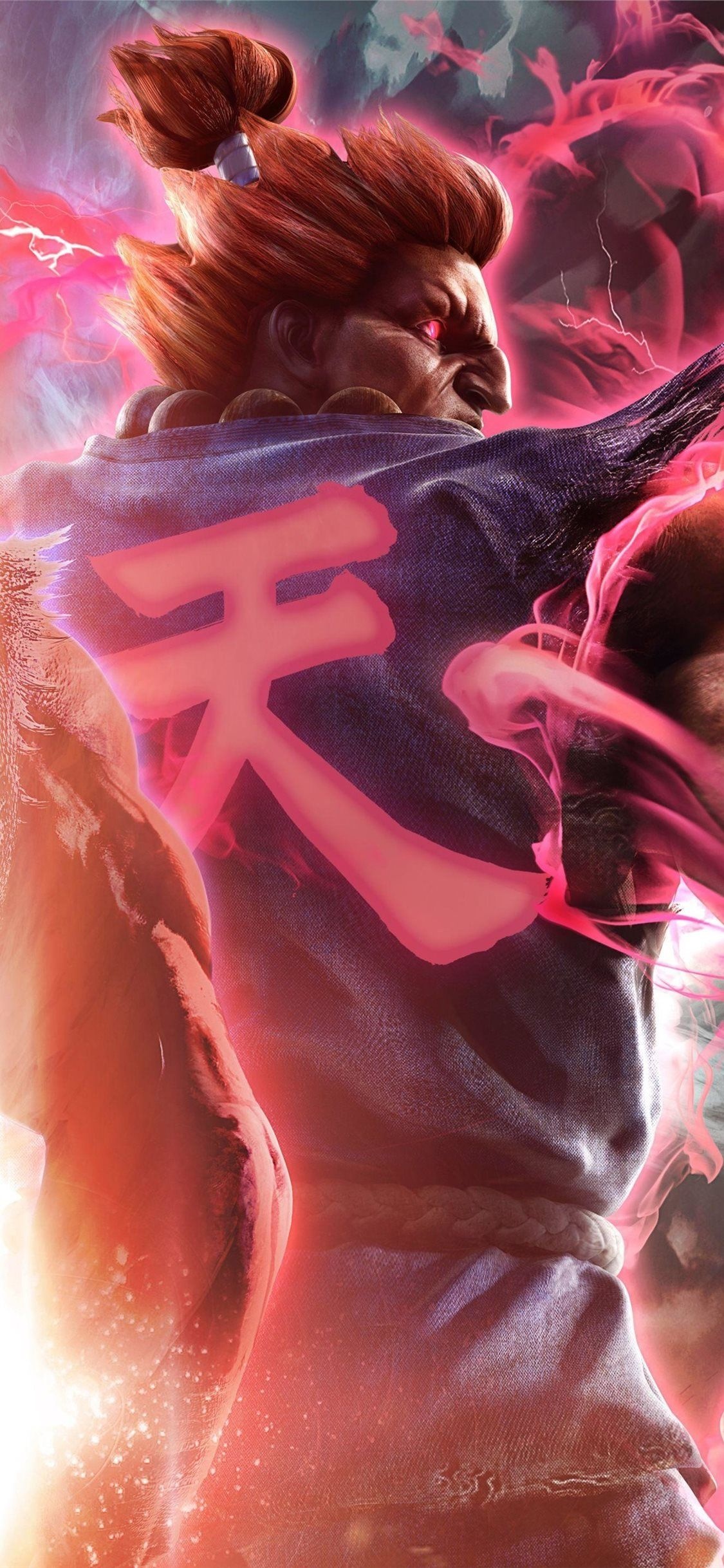 Akuma, Glowing Ten kanji, Satsui no Hado aura, HD Phone wallpaper