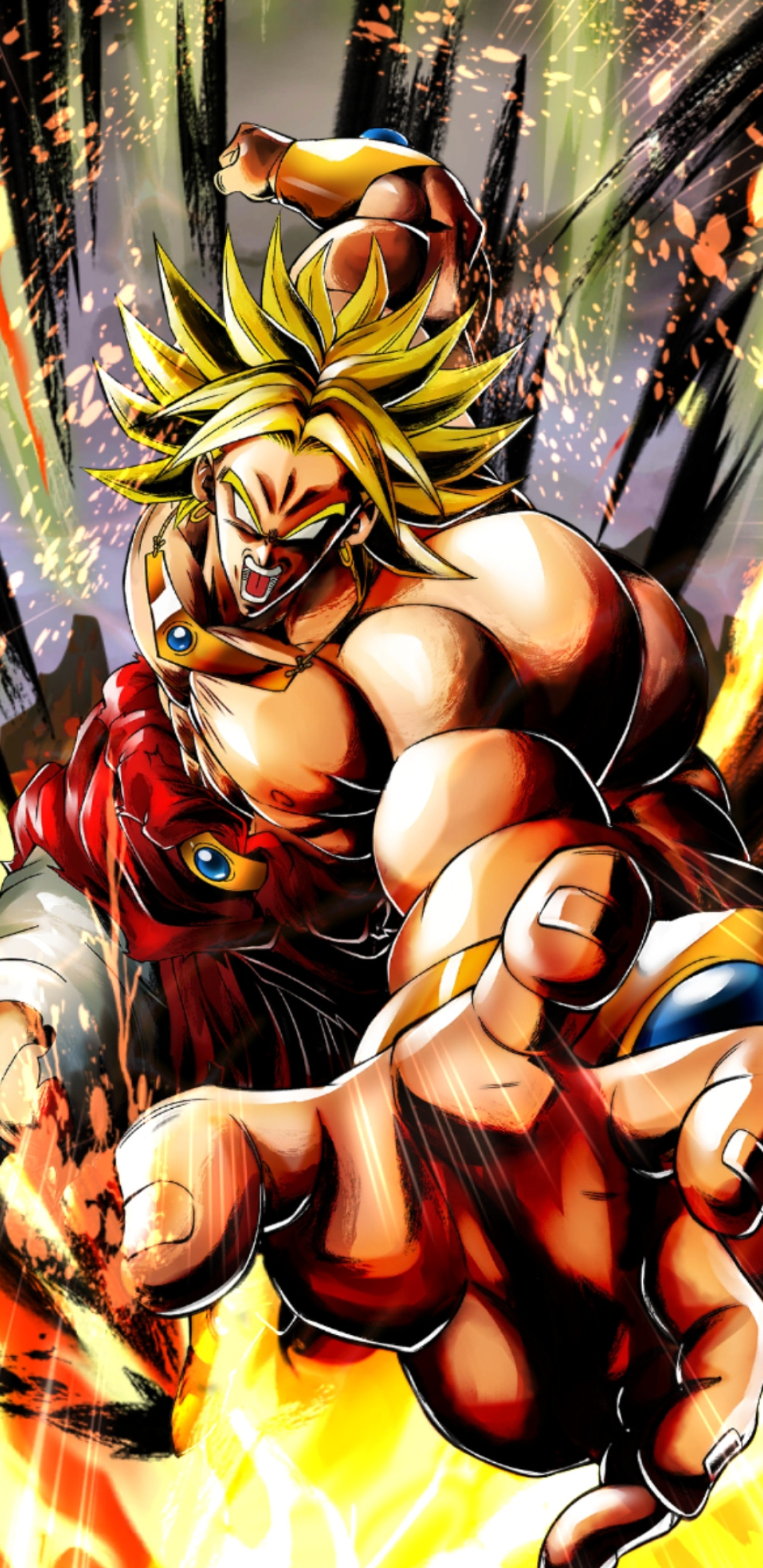 Super Saiyan Broly, Dragon Ball Legends, golden ki energy aura, HD Phone wallpaper