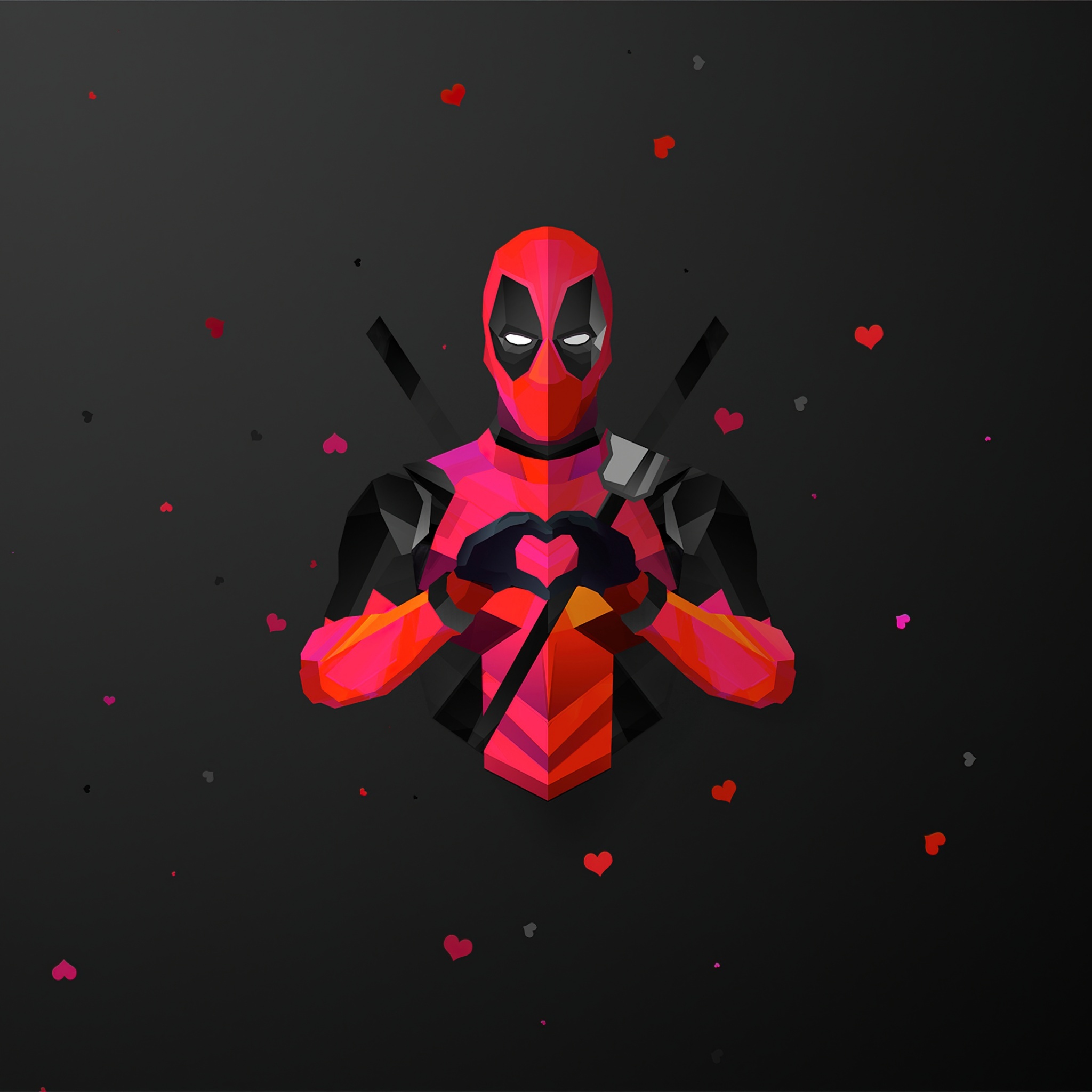 Deadpool, Marvel Minimalist Wallpaper, 2050x2050 HD Phone