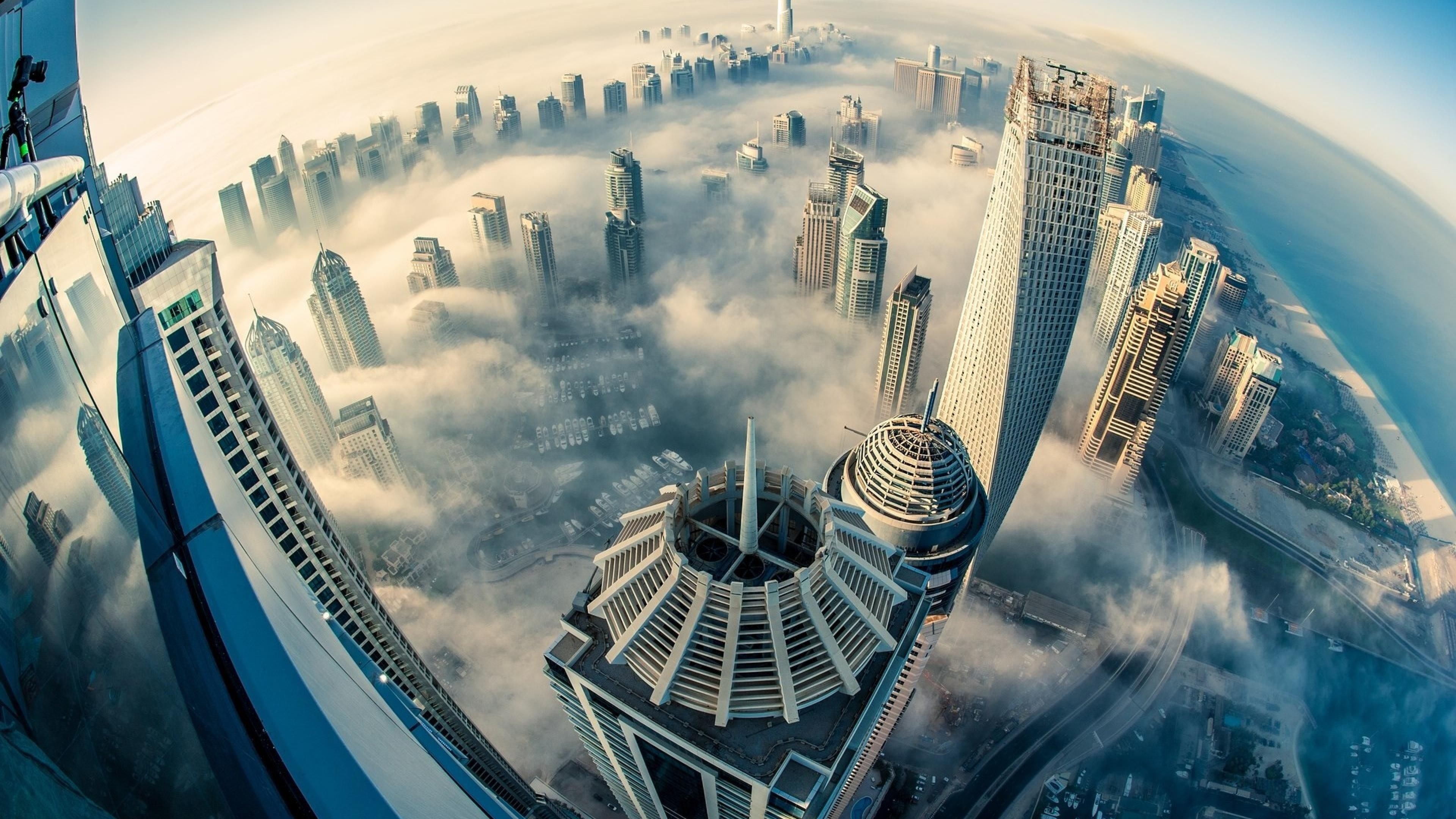 Dubai buildings aerial, Ultra HD wallpaper, Urban landscape, 3840x2160 4K Desktop