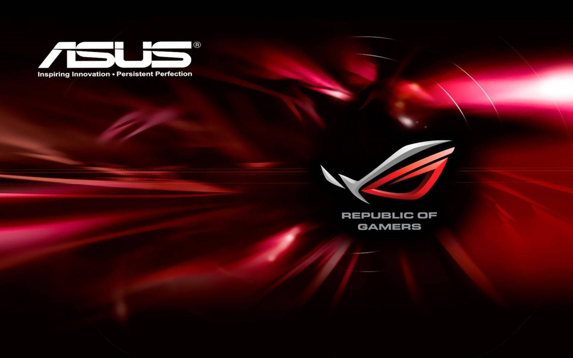 Republic of Gamers logo, ASUS logo, abstract red light trails, HD Desktop wallpaper