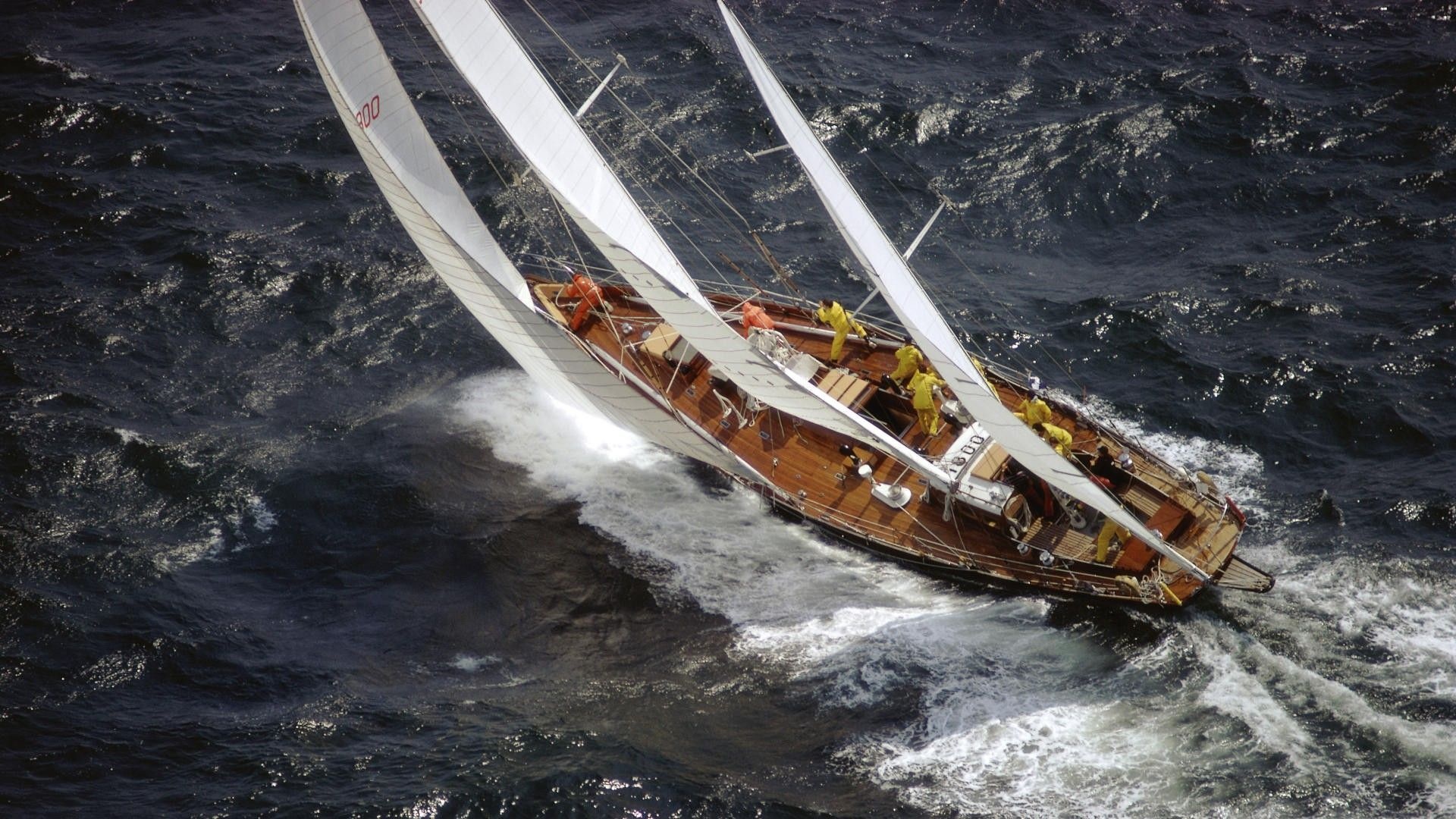 Sailboat storm, Intense atmosphere, Dramatic weather, Nature's power, 1920x1080 Full HD Desktop