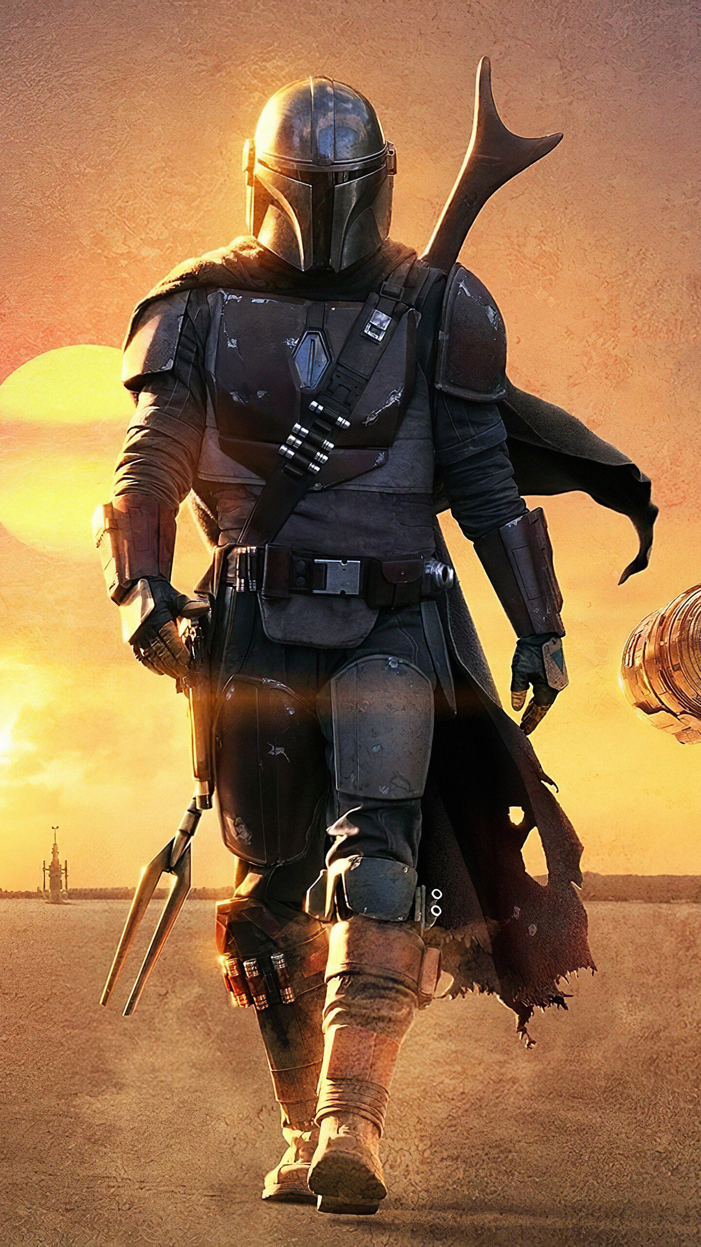 The Mandalorian, Action-packed series, Intergalactic battles, Stunning visuals, 1440x2560 HD Phone