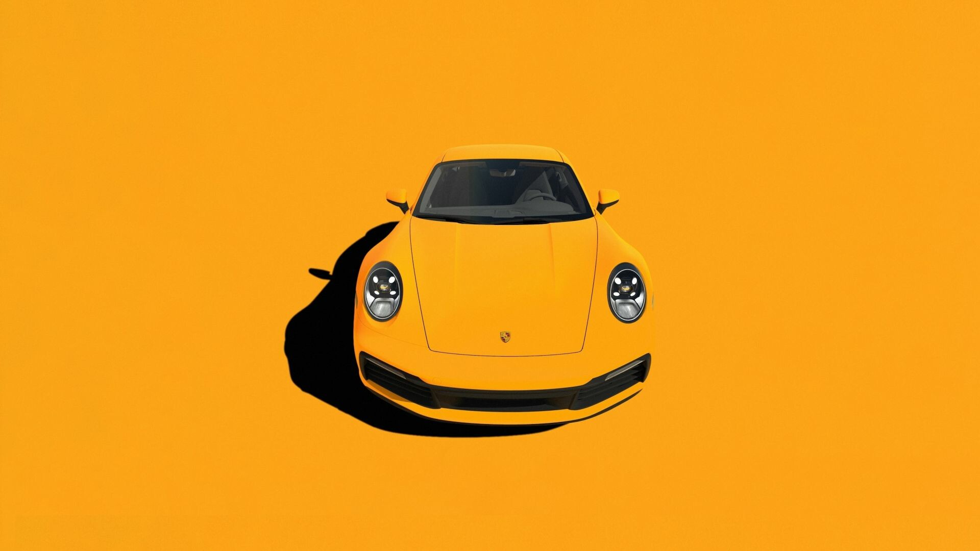 Porsche 911 yellow, Sportscar minimalism, Striking wallpaper, Visual impact, 1920x1080 Full HD Desktop