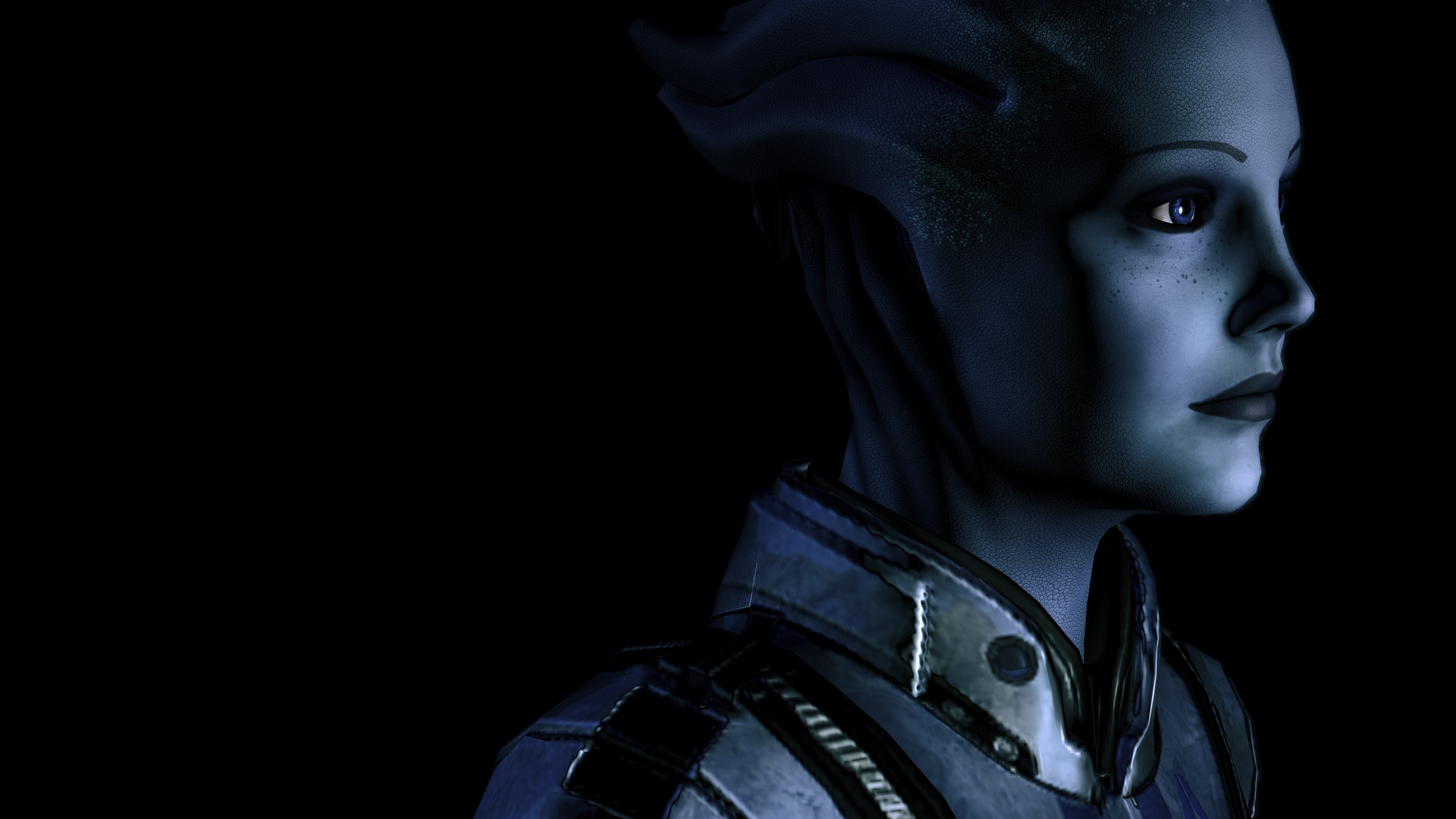 Liara T'Soni, Asari remastered mod, Mass Effect 3, Enhanced graphics, 3840x2160 4K Desktop