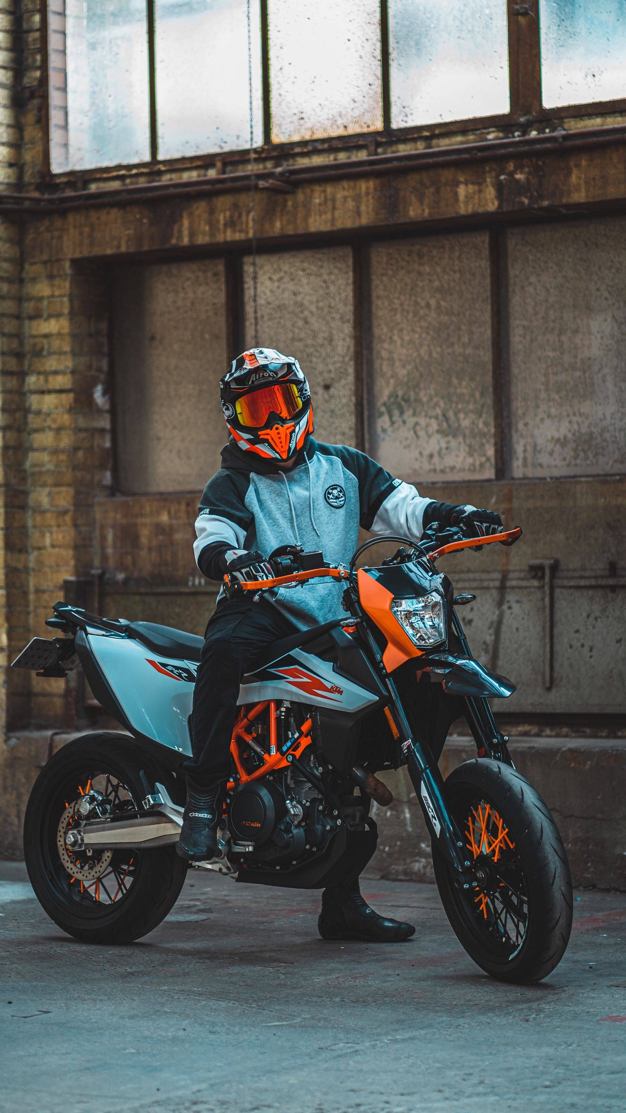 KTM 690 SMC, Beast on two wheels, Thrilling supermoto, Performance bike, 2160x3840 4K Phone