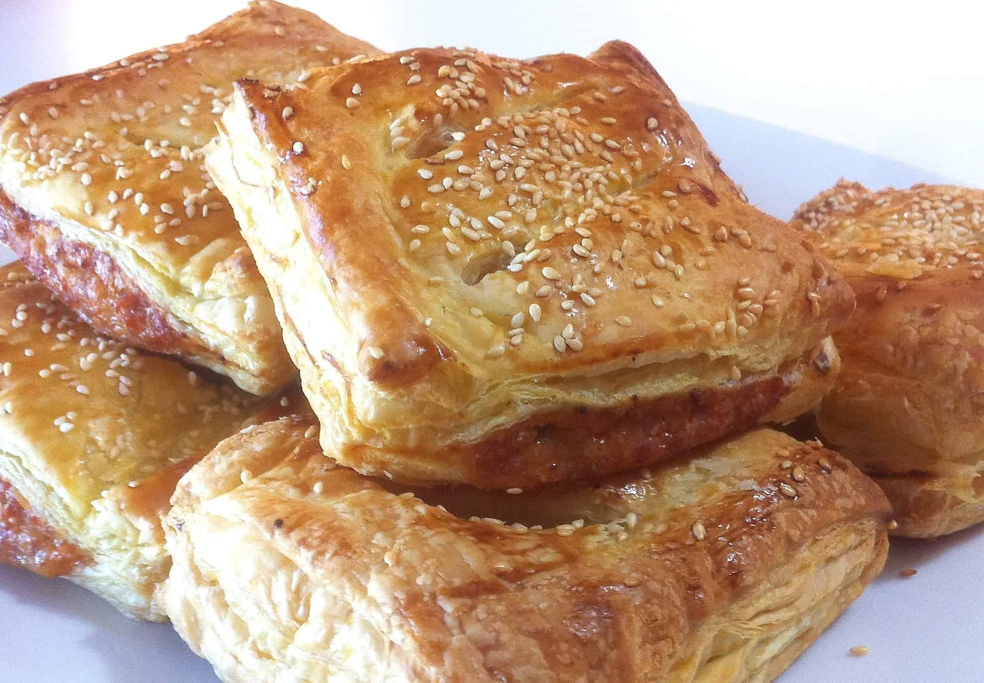 Caramelized apple parcels, Savory sausage filling, Greek dish delight, Puff pastry goodness, 1980x1380 HD Desktop