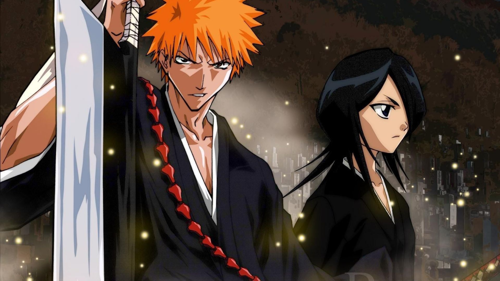 Ichigo and Rukia, Soul Reaper duo, Epic battles, Anime romance, 1920x1080 Full HD Desktop